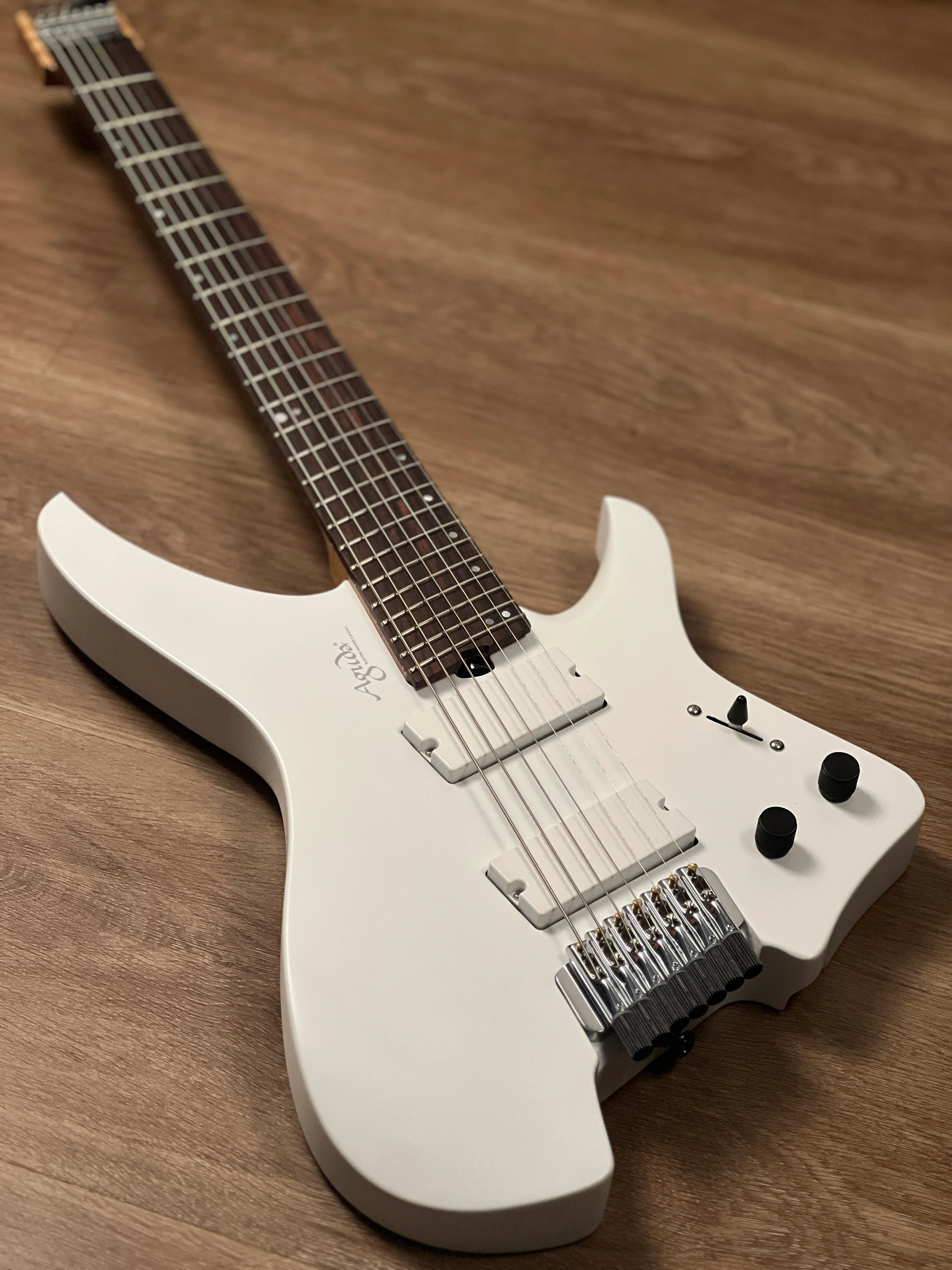 Aguda Black Hole Custom 7-String in Satin White (2025 Version) Nafiri Special Run 1 - Image 2