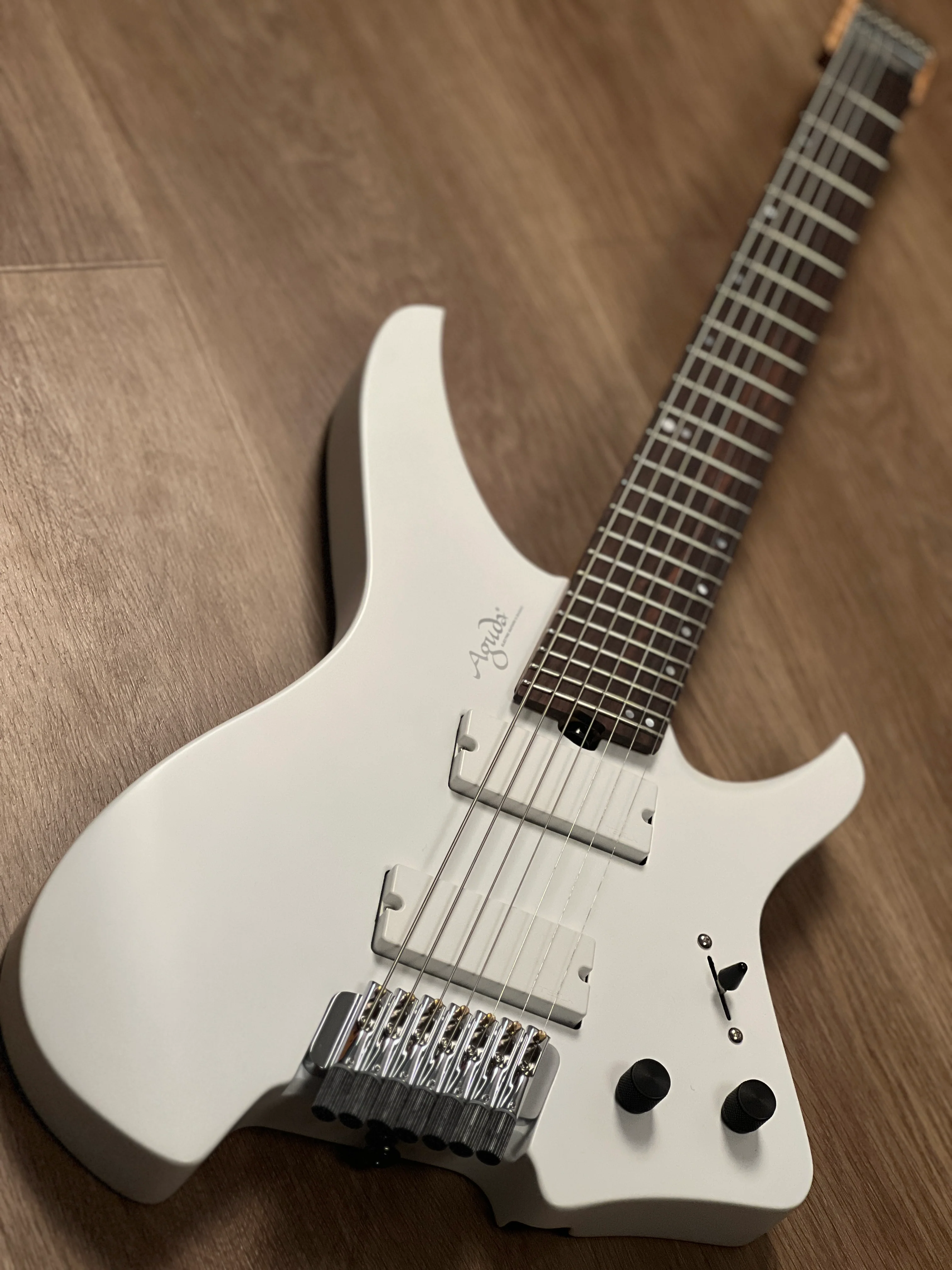 Aguda Black Hole Custom 7-String in Satin White (2025 Version) Nafiri Special Run 1 - Image 3