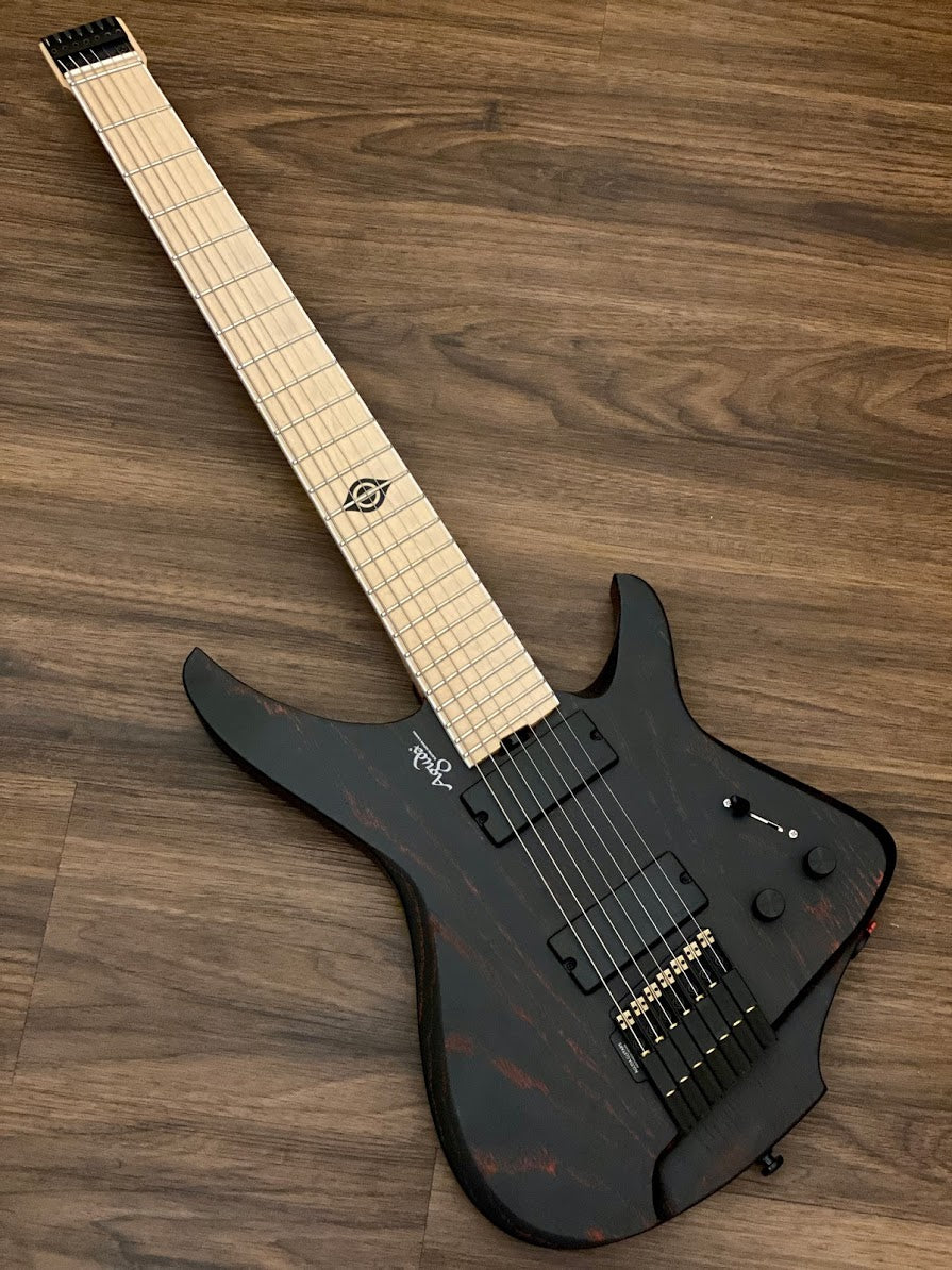 Aguda Black Hole 7 String in Black Red Sandblasted - Image 3