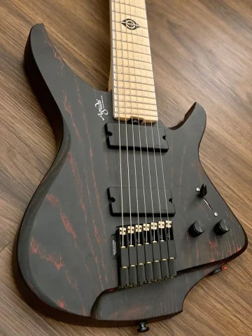 Aguda Black Hole 7 String in Black Red Sandblasted - Image 4