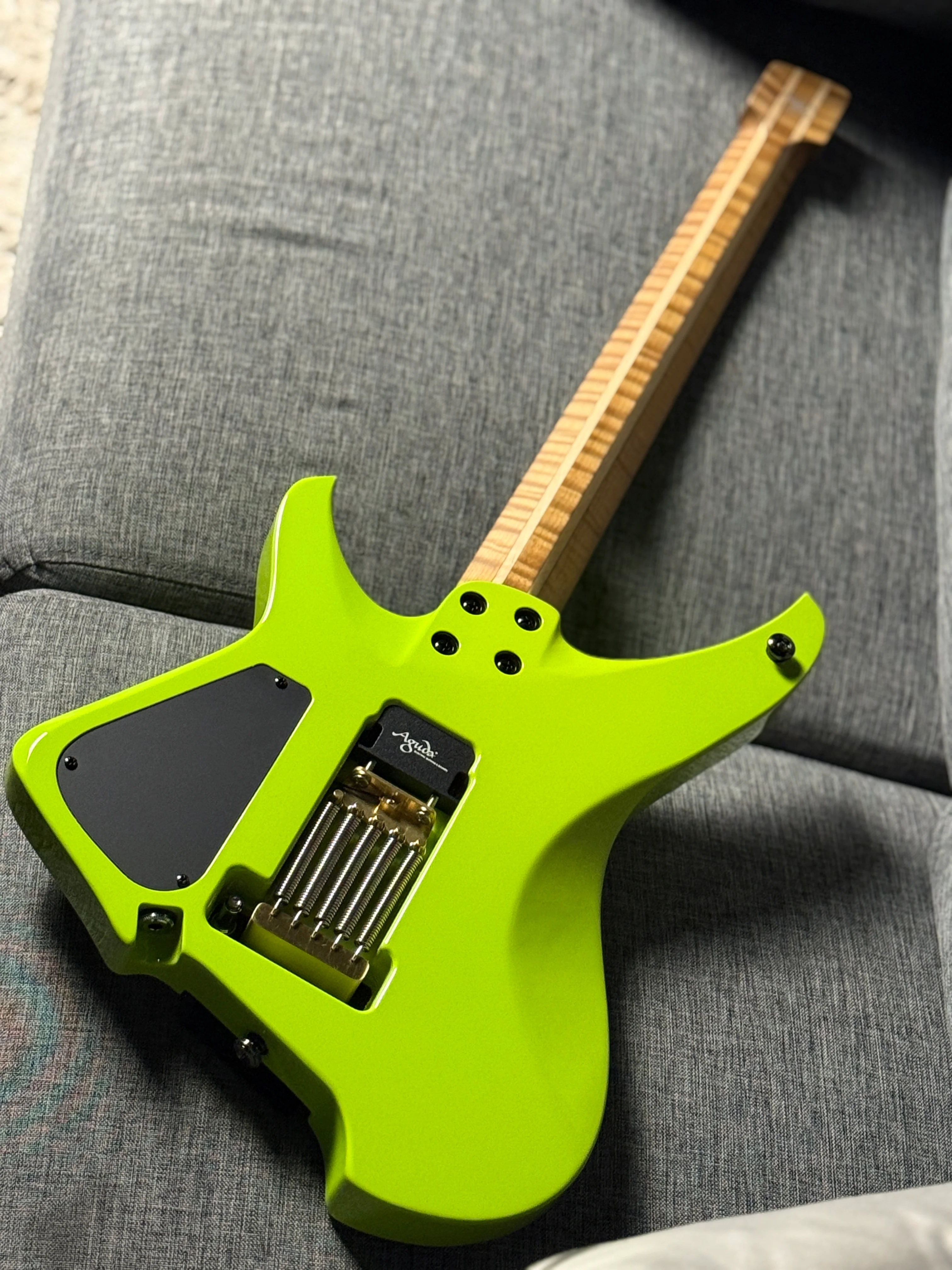 Aguda Black Hole in Neon Yellow with Flame Maple Neck Nafiri Special Run - Image 5
