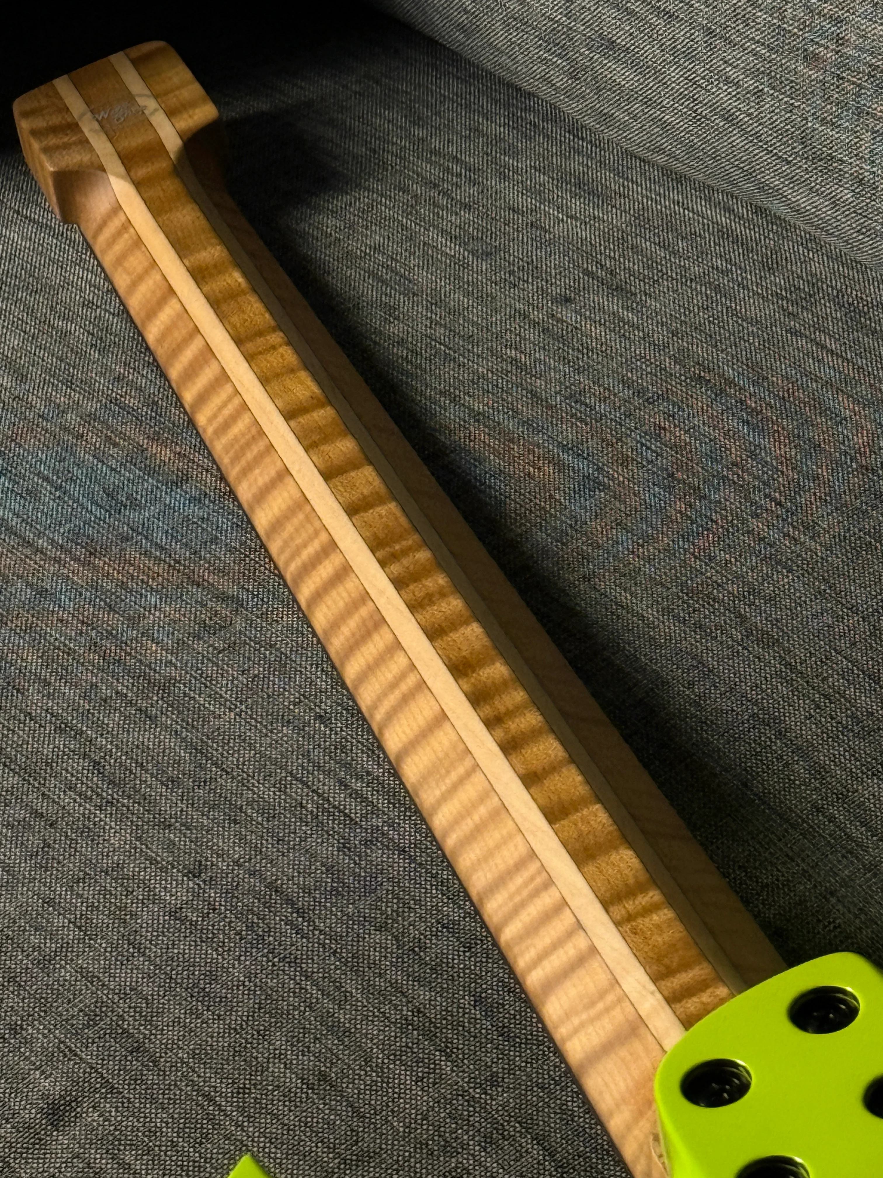 Aguda Black Hole in Neon Yellow with Flame Maple Neck Nafiri Special Run - Image 8