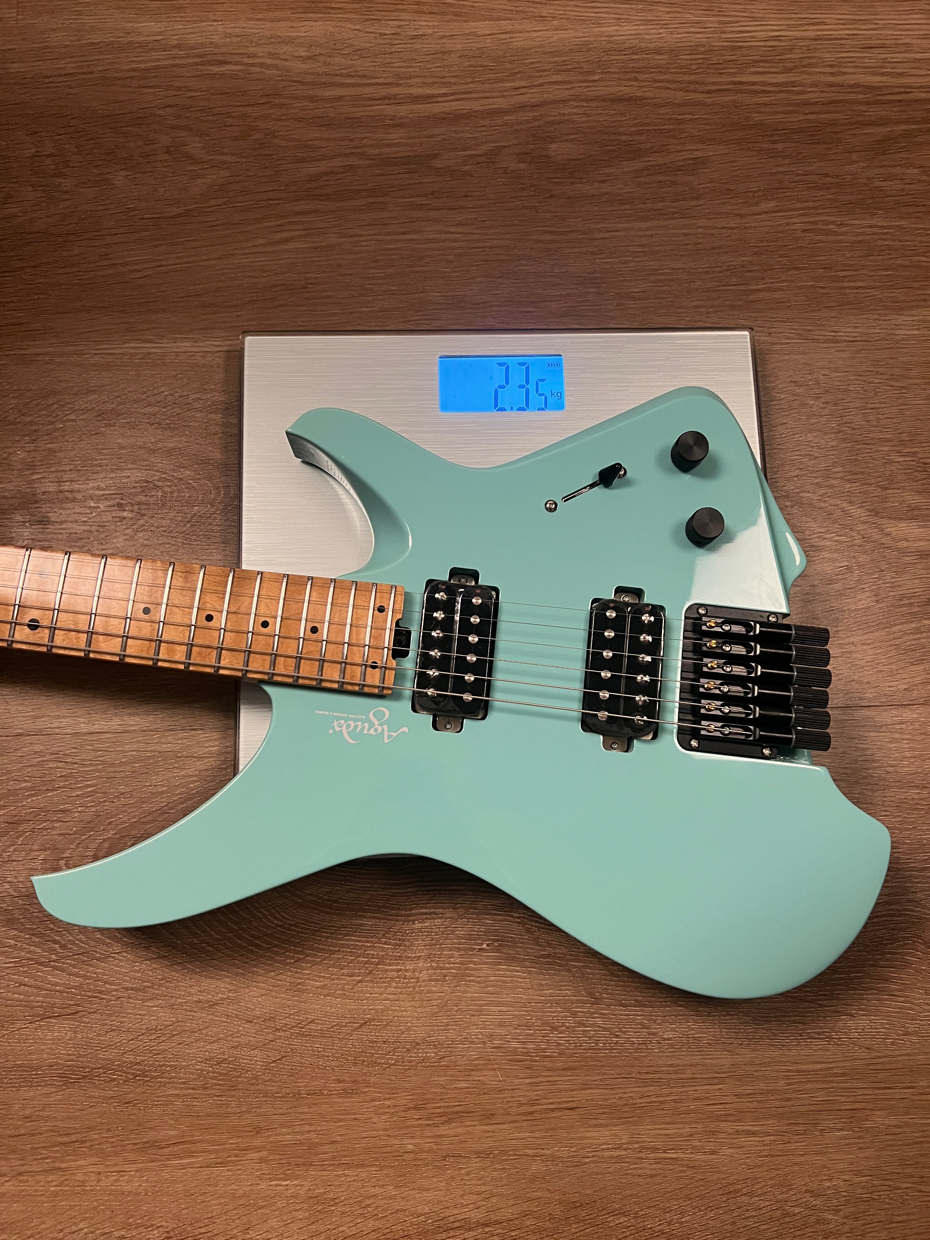 Aguda Musicboy Pro with Premium Glossy Roasted Flame Maple Neck in Seafoam Green 2 - Image 12