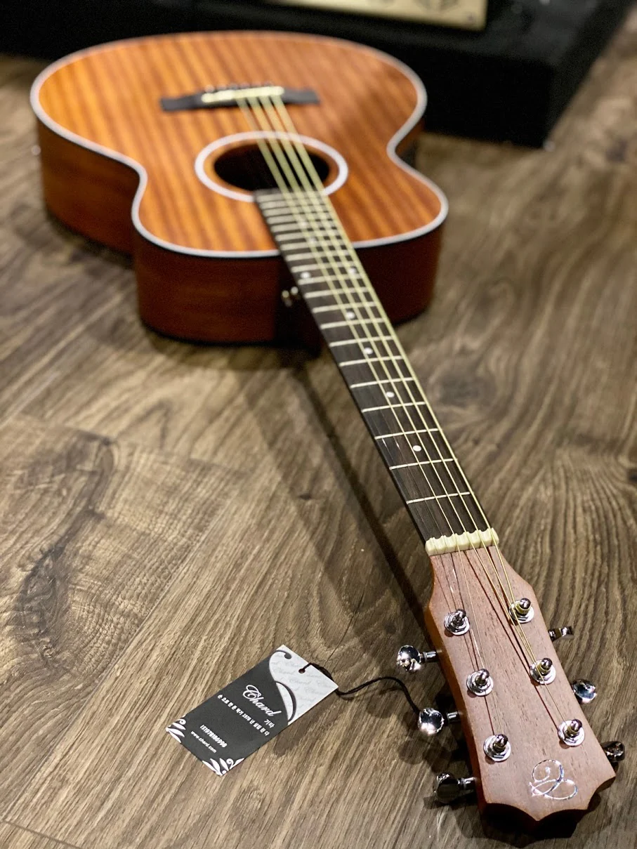 Chard GS1 Acoustic Electric in Natural Mahogany with Fishman Isys Preamp - Image 4