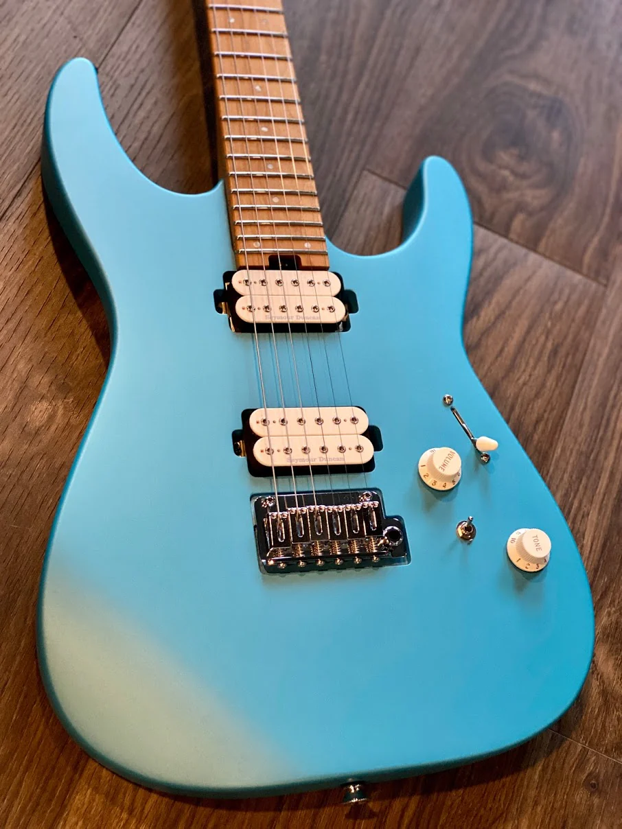 Charvel Pro-Mod DK24 HH 2PT with Caramelized Maple FB in Matte Blue Frost - Image 5