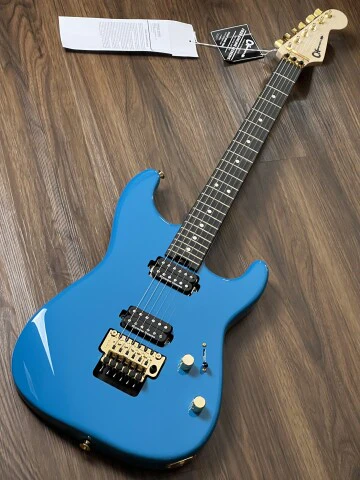 Charvel Pro-Mod San Dimas Style 1 HH FR with Ebony in Miami Blue - Image 2