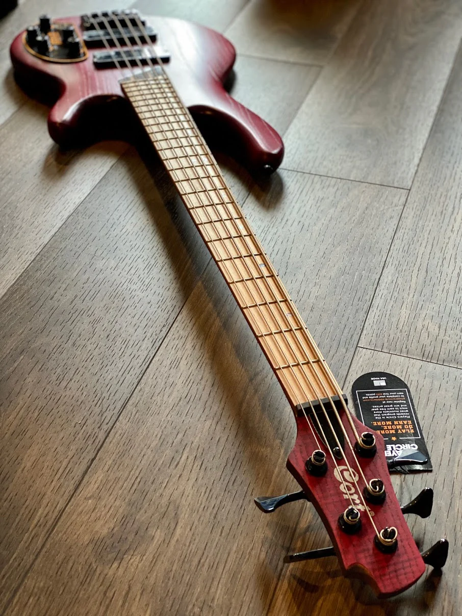 Cort Artisan B5 Plus AS RM-OPBR in Open Pore Burgundy Red - Image 3