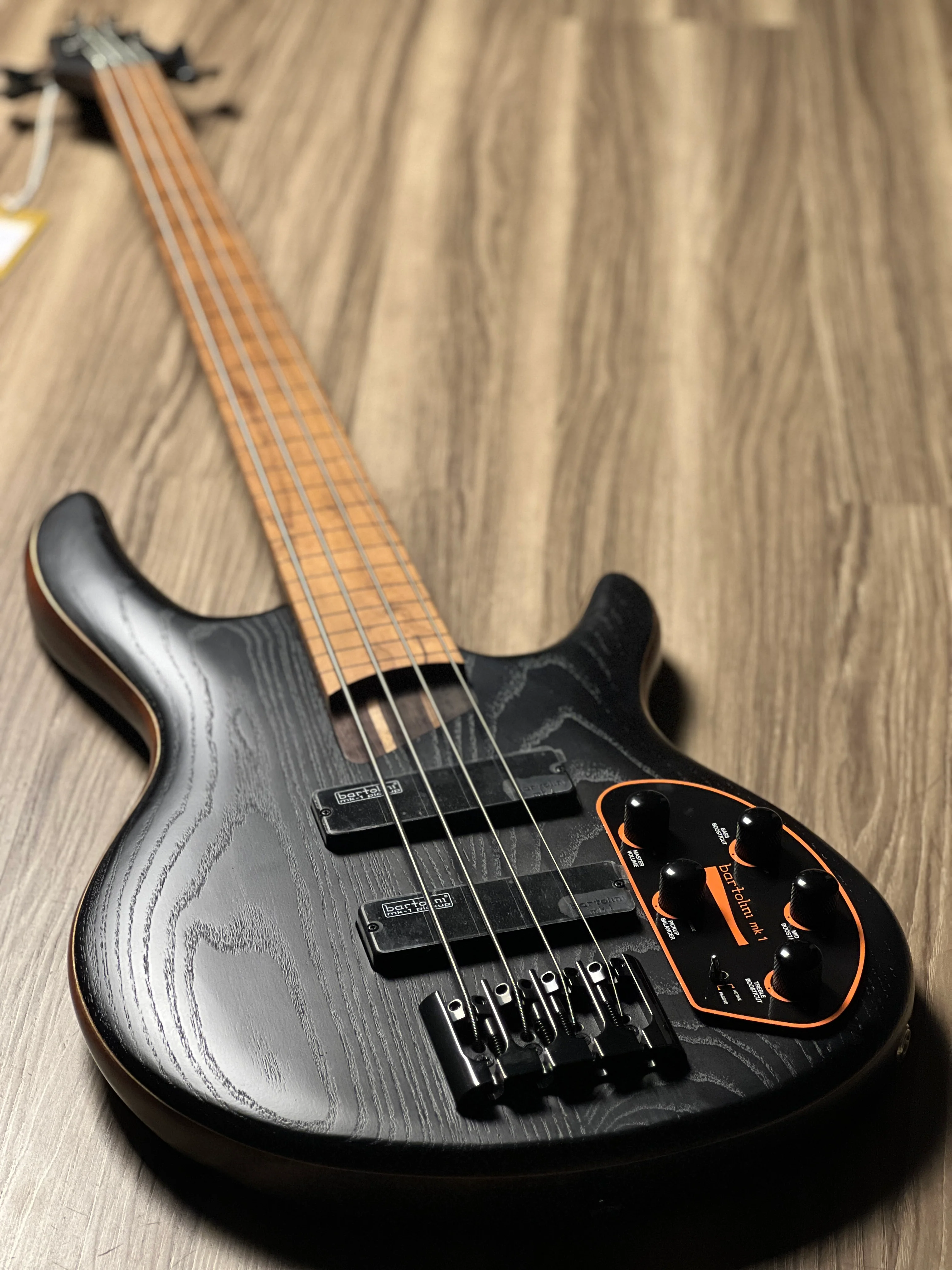 Cort B4 Element Fretless OPTB in Open Pore Transparent Black - Image 4