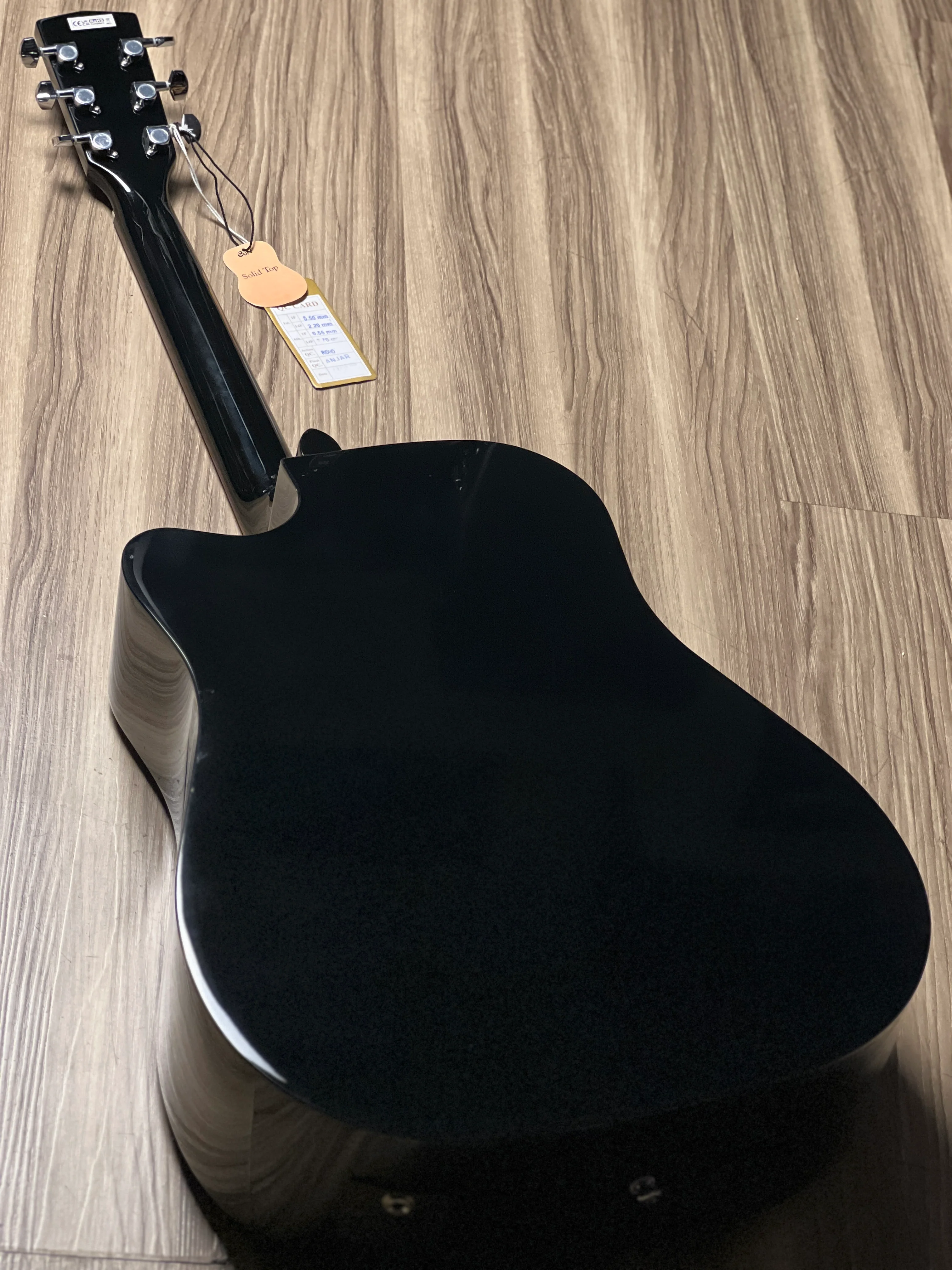 Cort Earth 60CE Acoustic Guitar in Black Gloss - Image 7