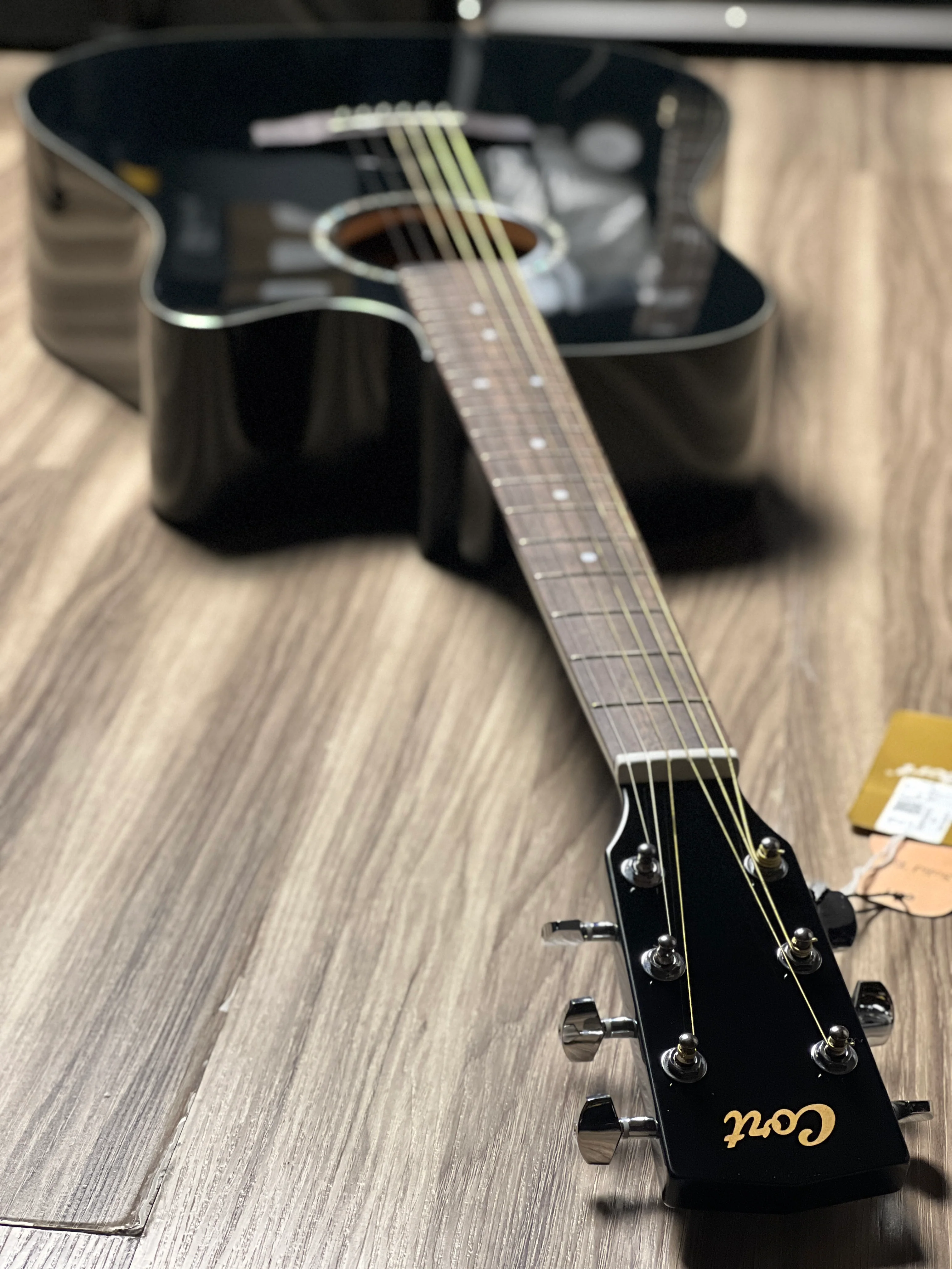 Cort Earth 60CE Acoustic Guitar in Black Gloss - Image 8