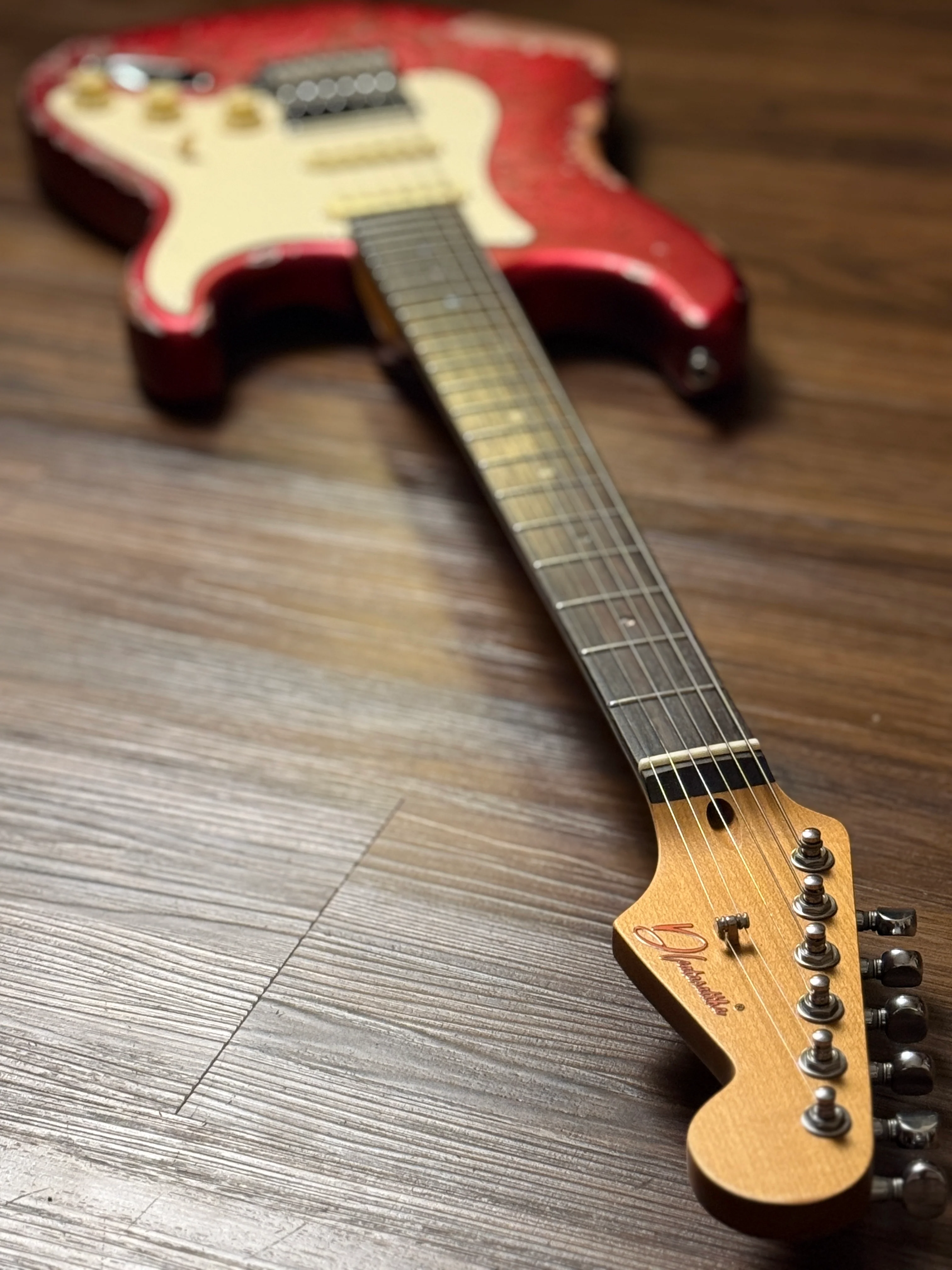 Dhatarattha Classic DST HSS in Pink Paisley with Rosewood FB and Nitrocellulose Lacquer Relic - Image 7