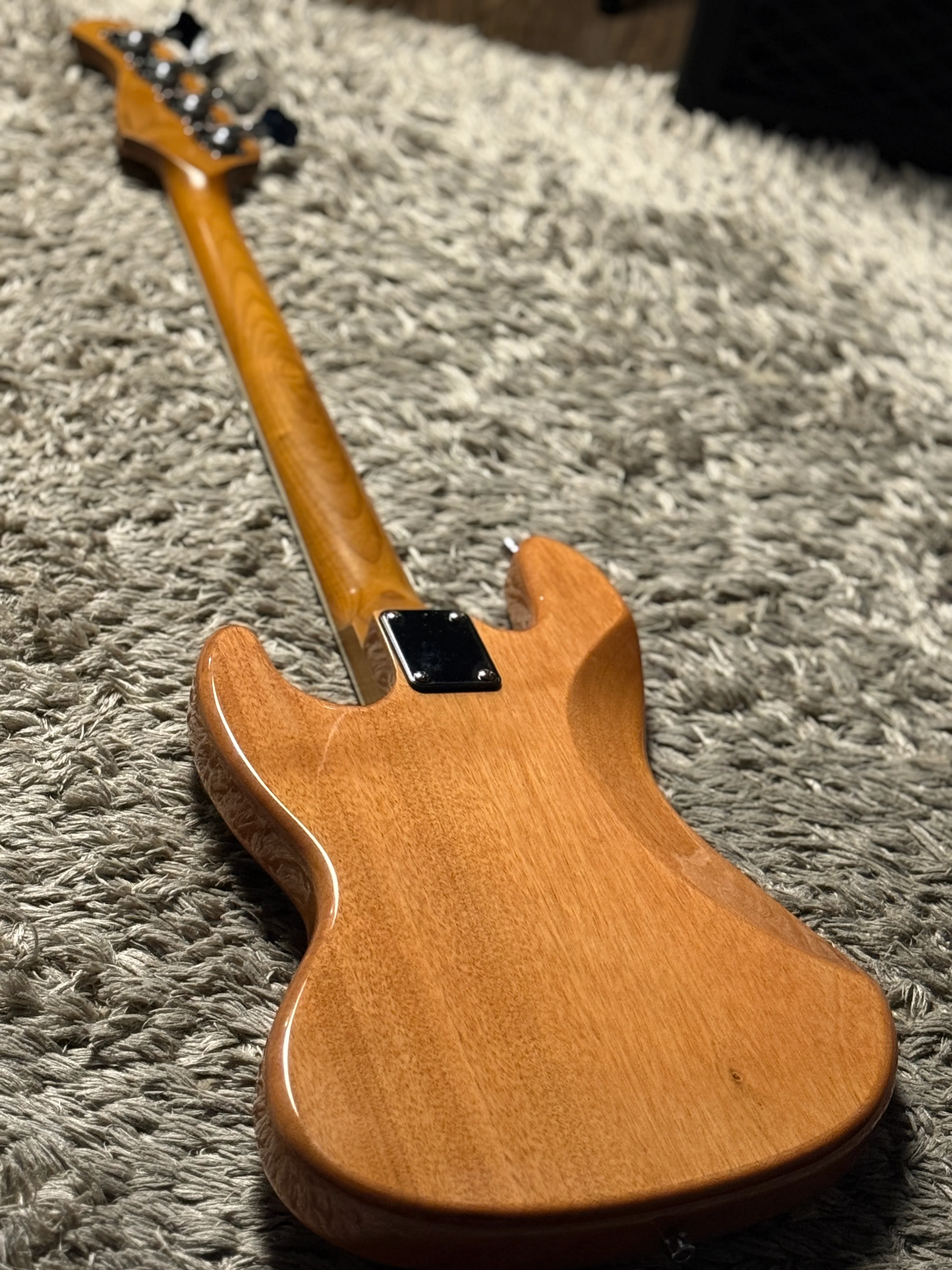 Dhatarattha Custom DEB 4 String Bass in Cosmic Burl Top and African Mahogany Back - Image 6
