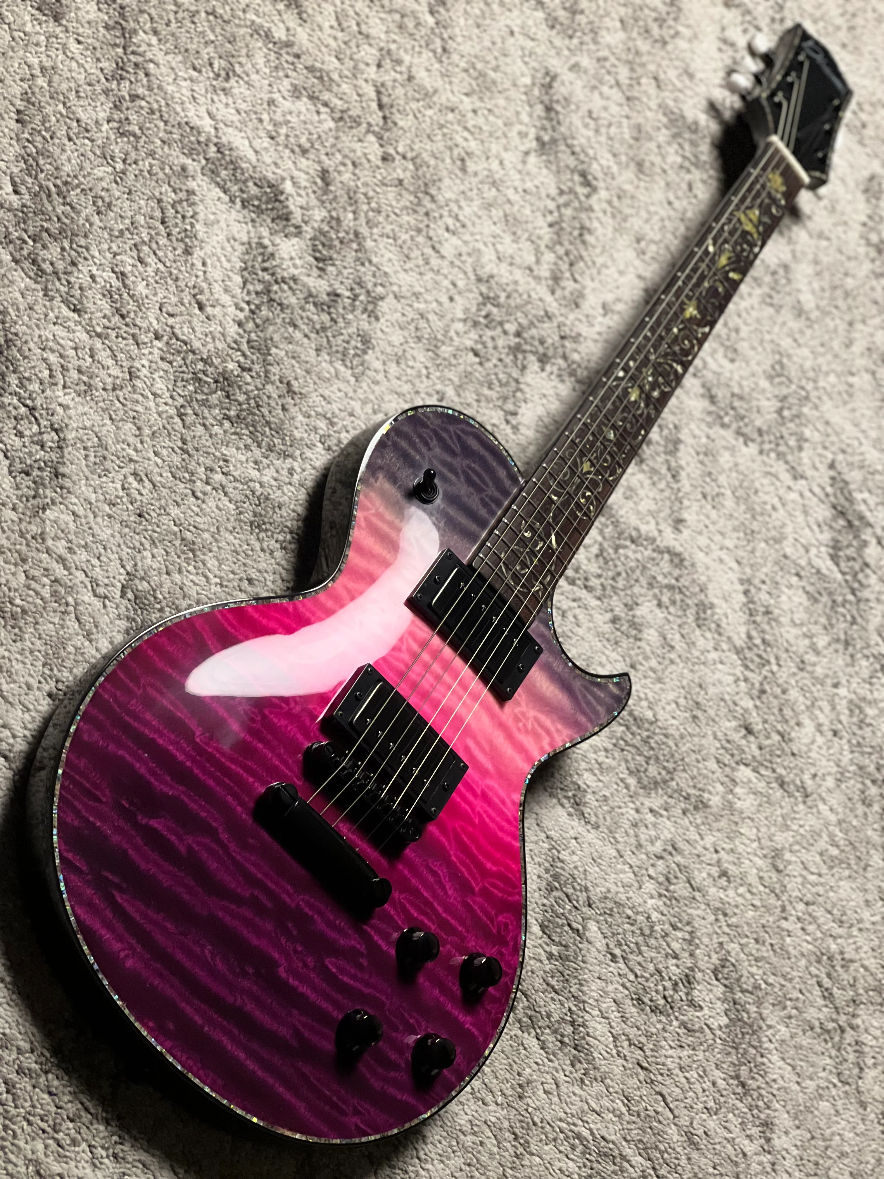Dhatarattha Custom DLP in Purple Wipeout with 5A Quilt Top - Image 3