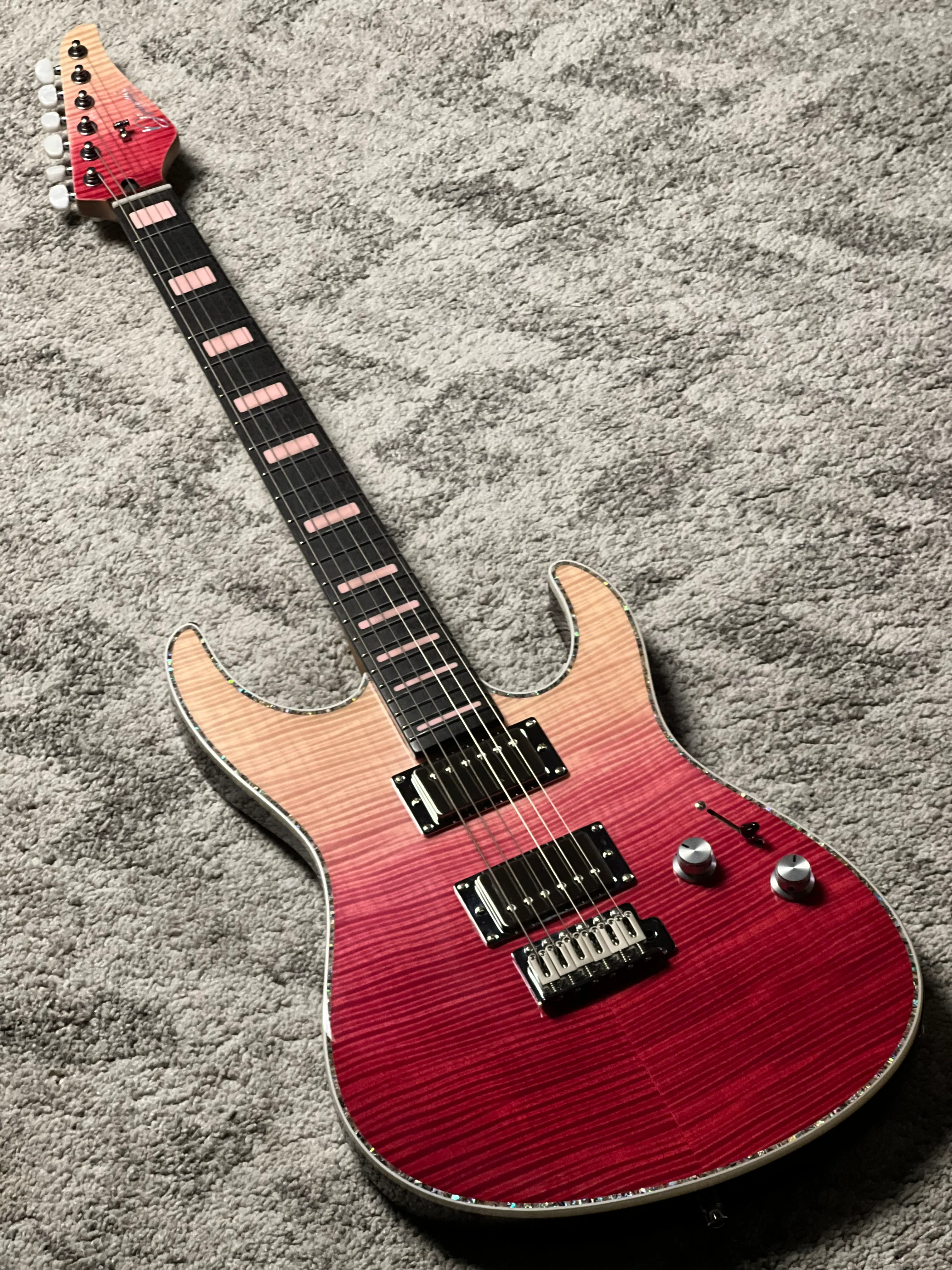 Dhatarattha Custom DST HH Flame in Magenta Surf with Rosewood FB - Image 2