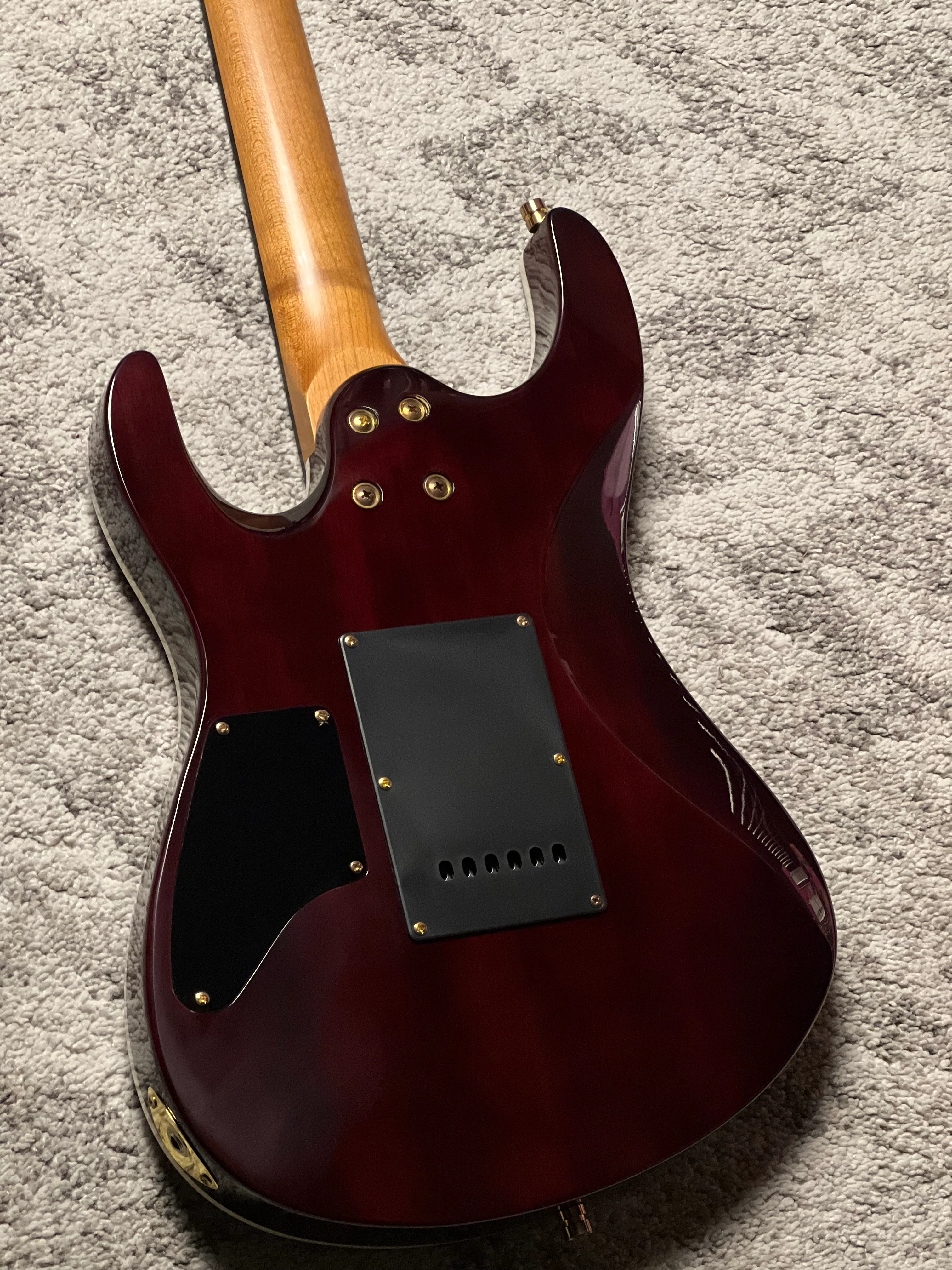 Dhatarattha Custom DST HH Flame in Purple Amethyst with Rosewood FB - Image 5