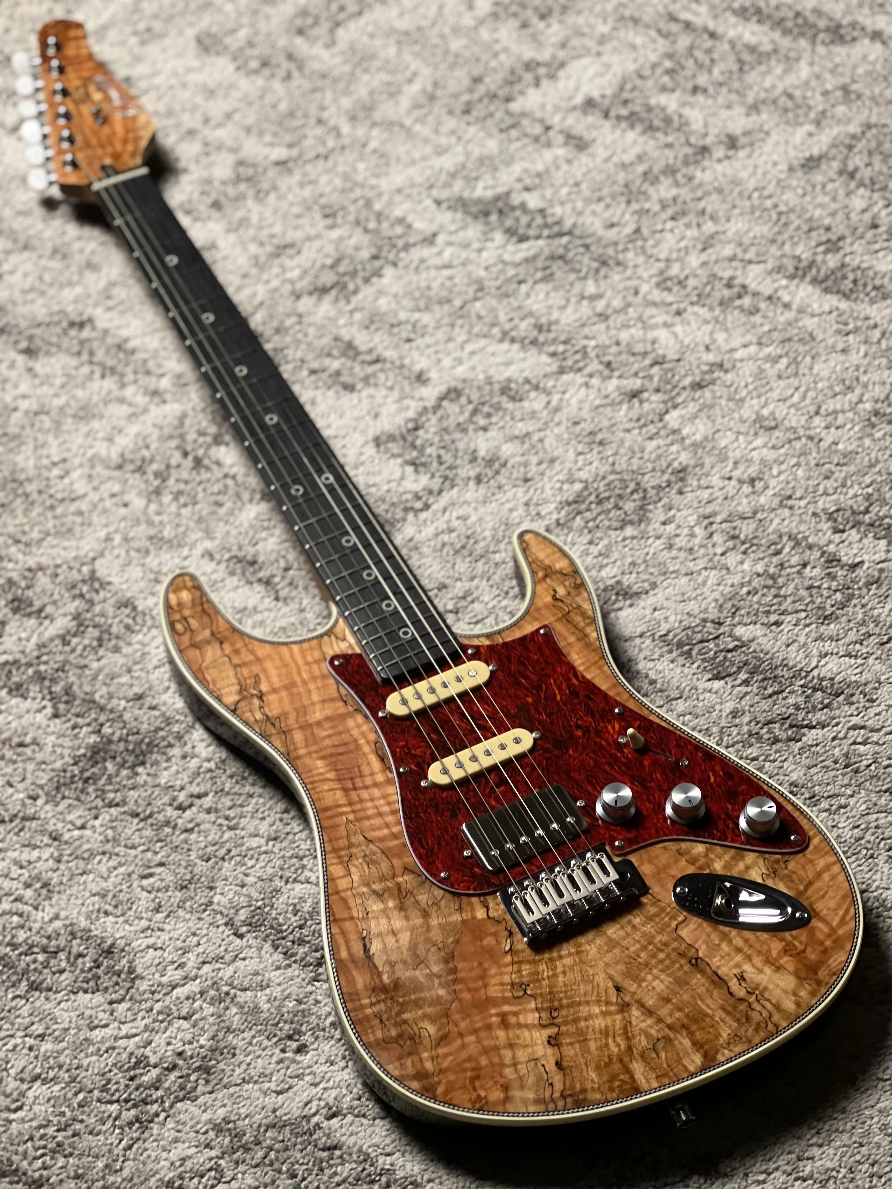 Dhatarattha Custom DST HSS in Exotic Spalted Maple with Rosewood FB - Image 2