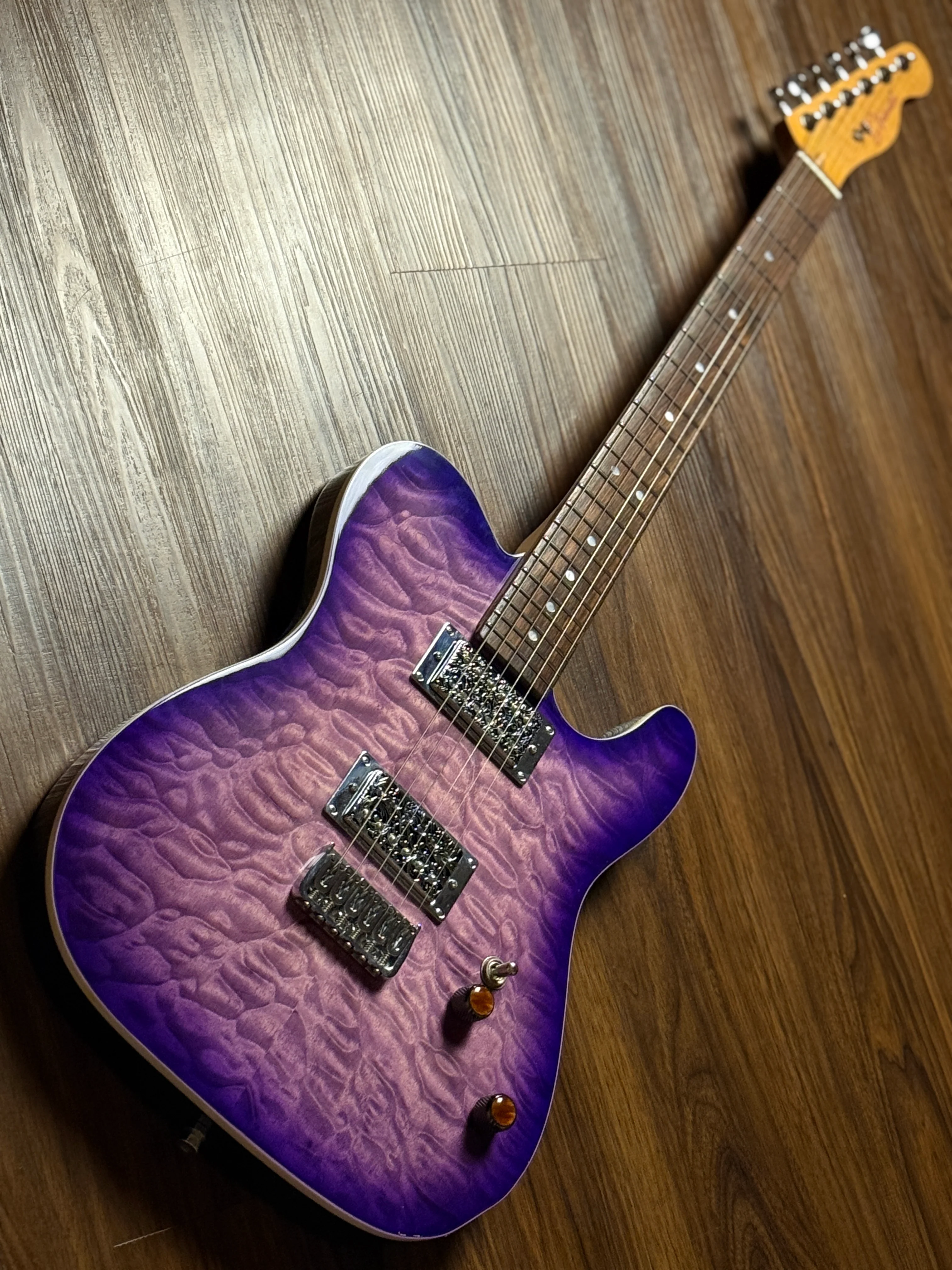 Dhatarattha Custom DTL HH Quilt in Emerald Purple Burst with Rosewood FB - Image 3