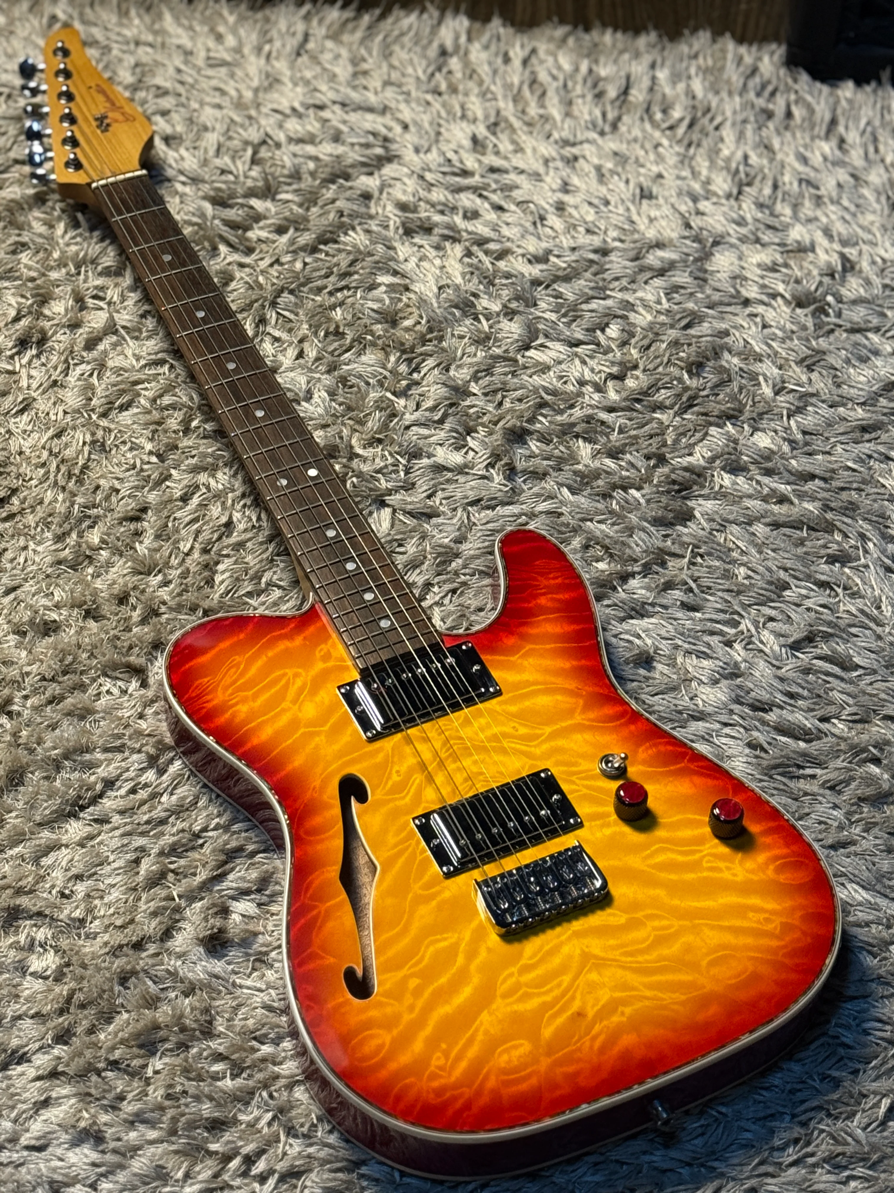 Dhatarattha Performance DTL HH Thinline in Cherry Sunburst with Rosewood FB - Image 2