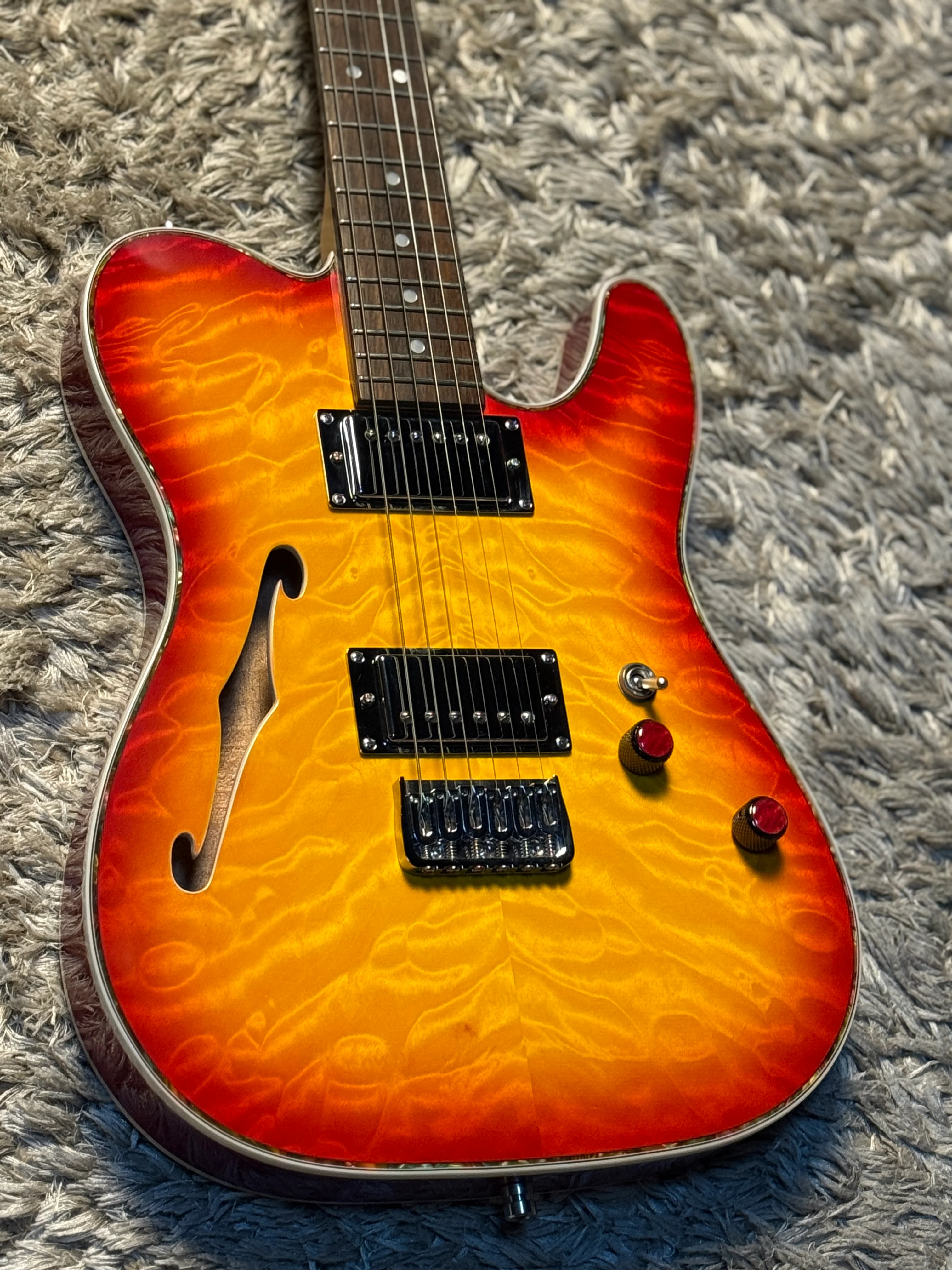 Dhatarattha Performance DTL HH Thinline in Cherry Sunburst with Rosewood FB - Image 4