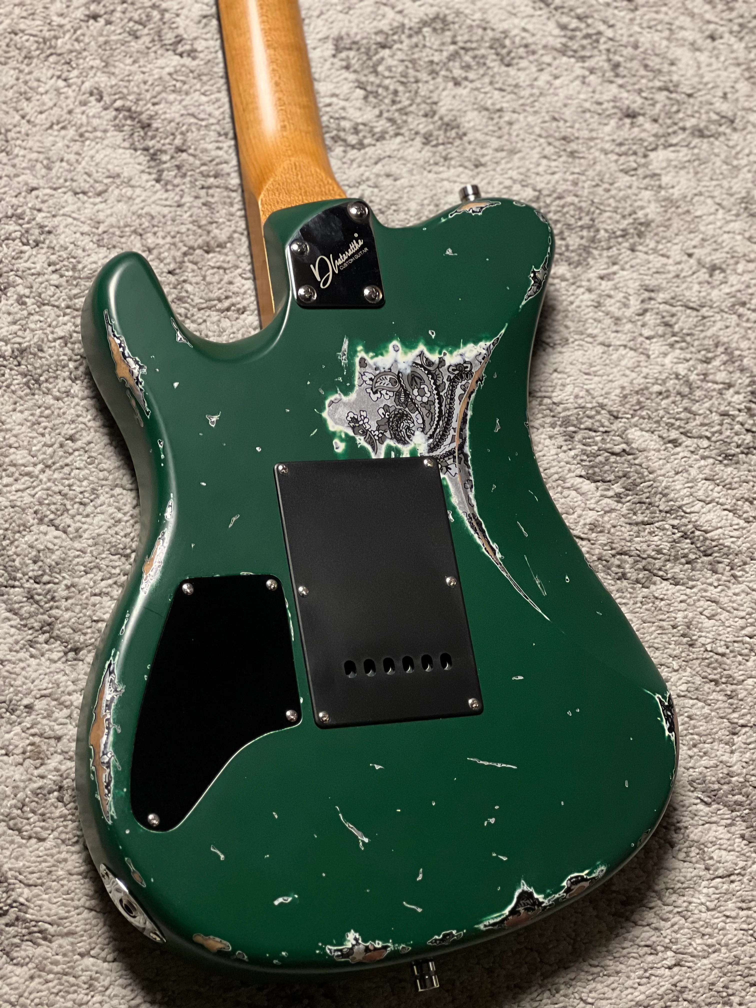 Dhatarattha Performance DTL in Aged Sherwood Green Over Black Paisley with RW FB and Nitrocellulose Lacquer Relic - Image 5