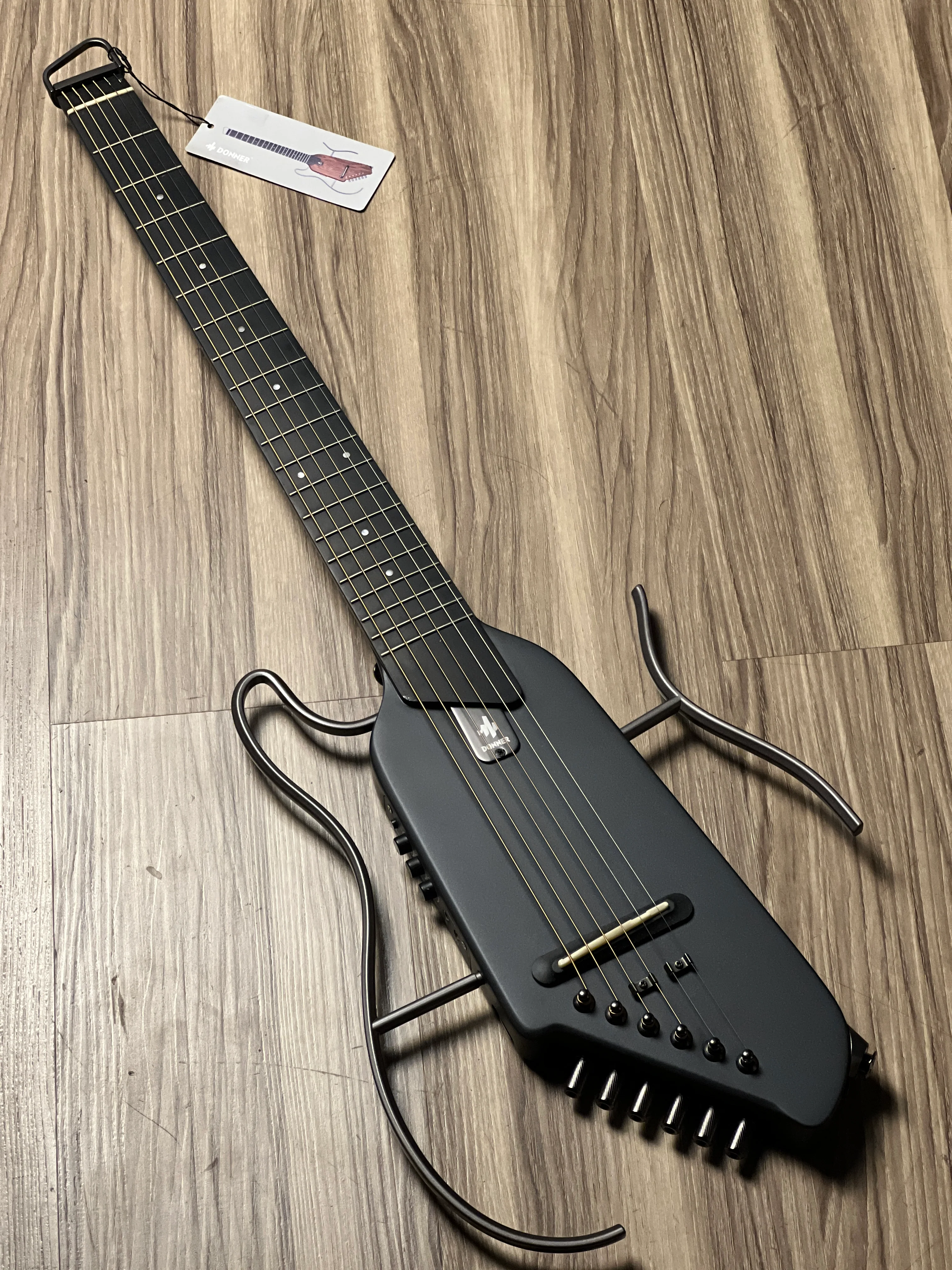 Donner HUSH-I Silent Guitar In Black w/Bag - Image 2