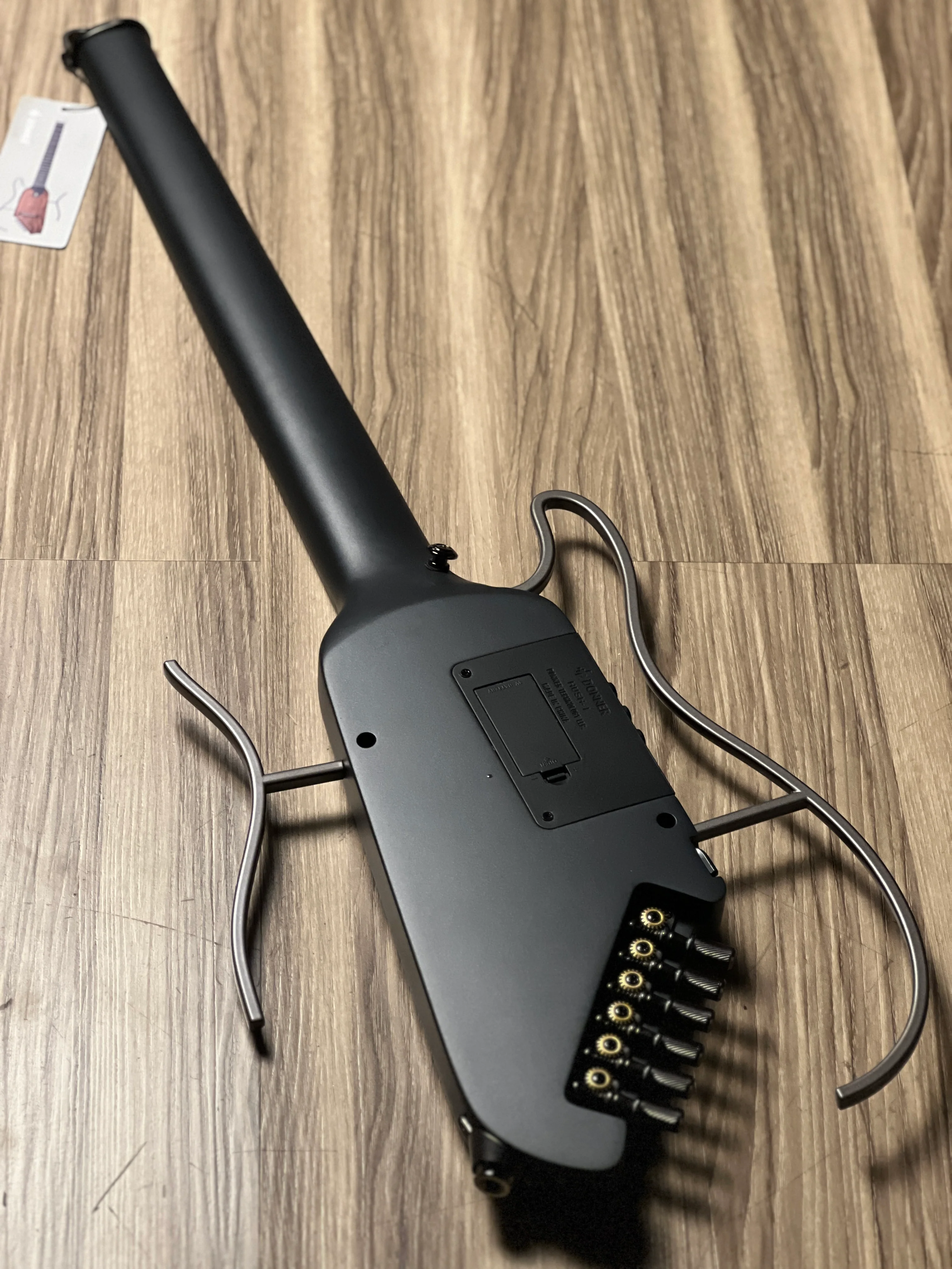 Donner HUSH-I Silent Guitar In Black w/Bag - Image 5