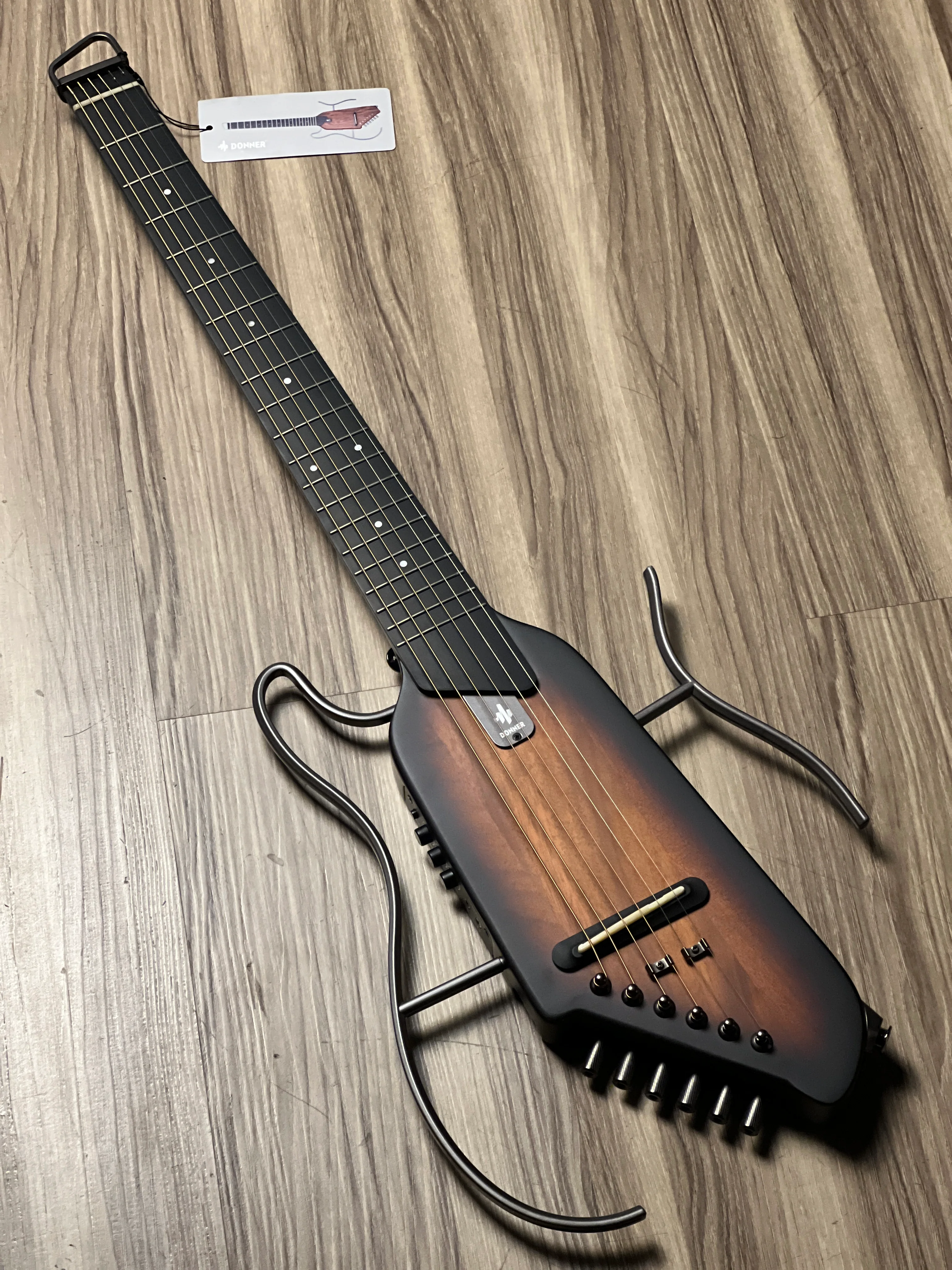 Donner HUSH-I Silent Guitar In Sunburst w/Bag - Image 2