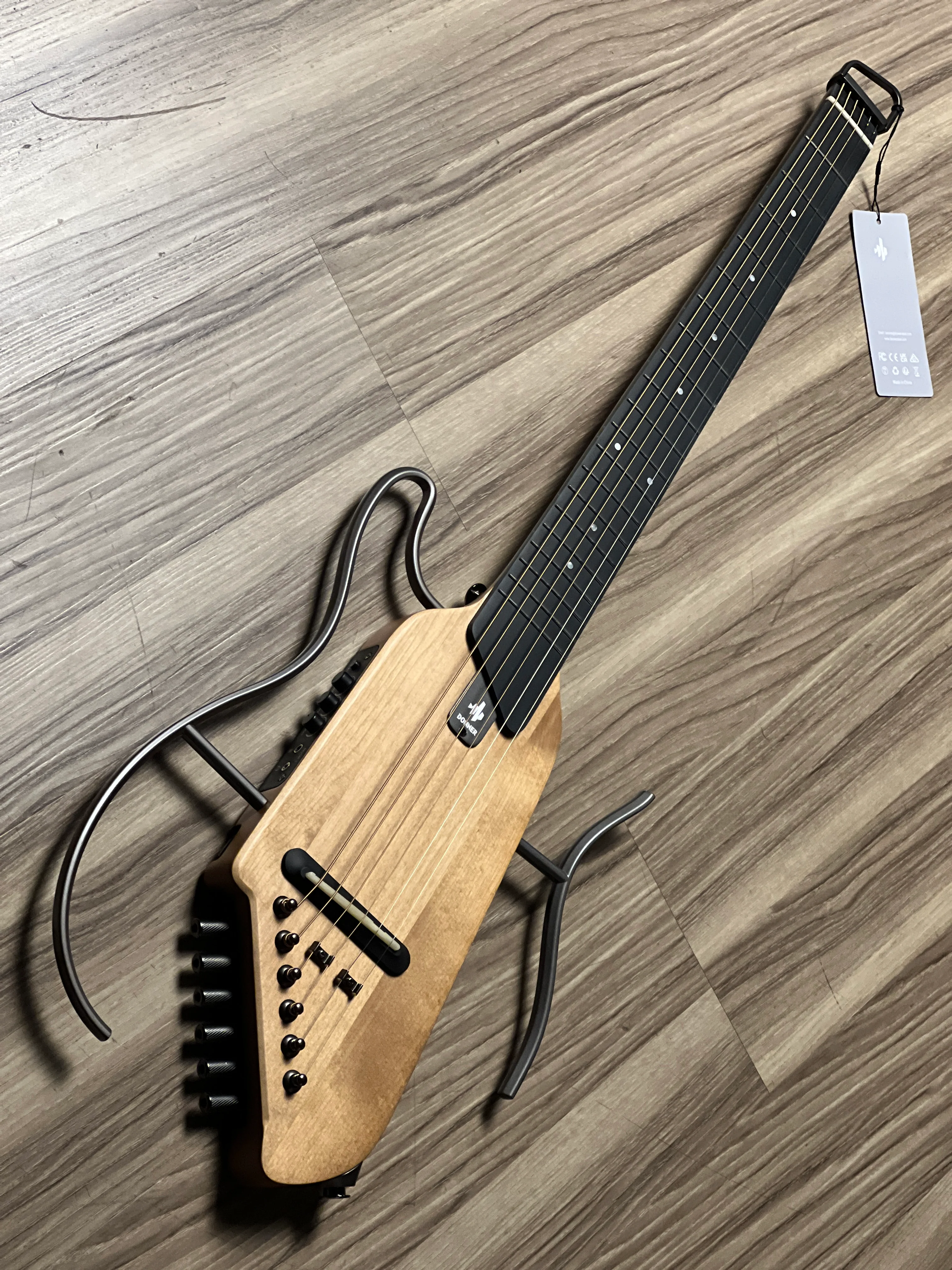 Donner Hush-I Silent Guitar in Maple Natural w/Bag - Image 3