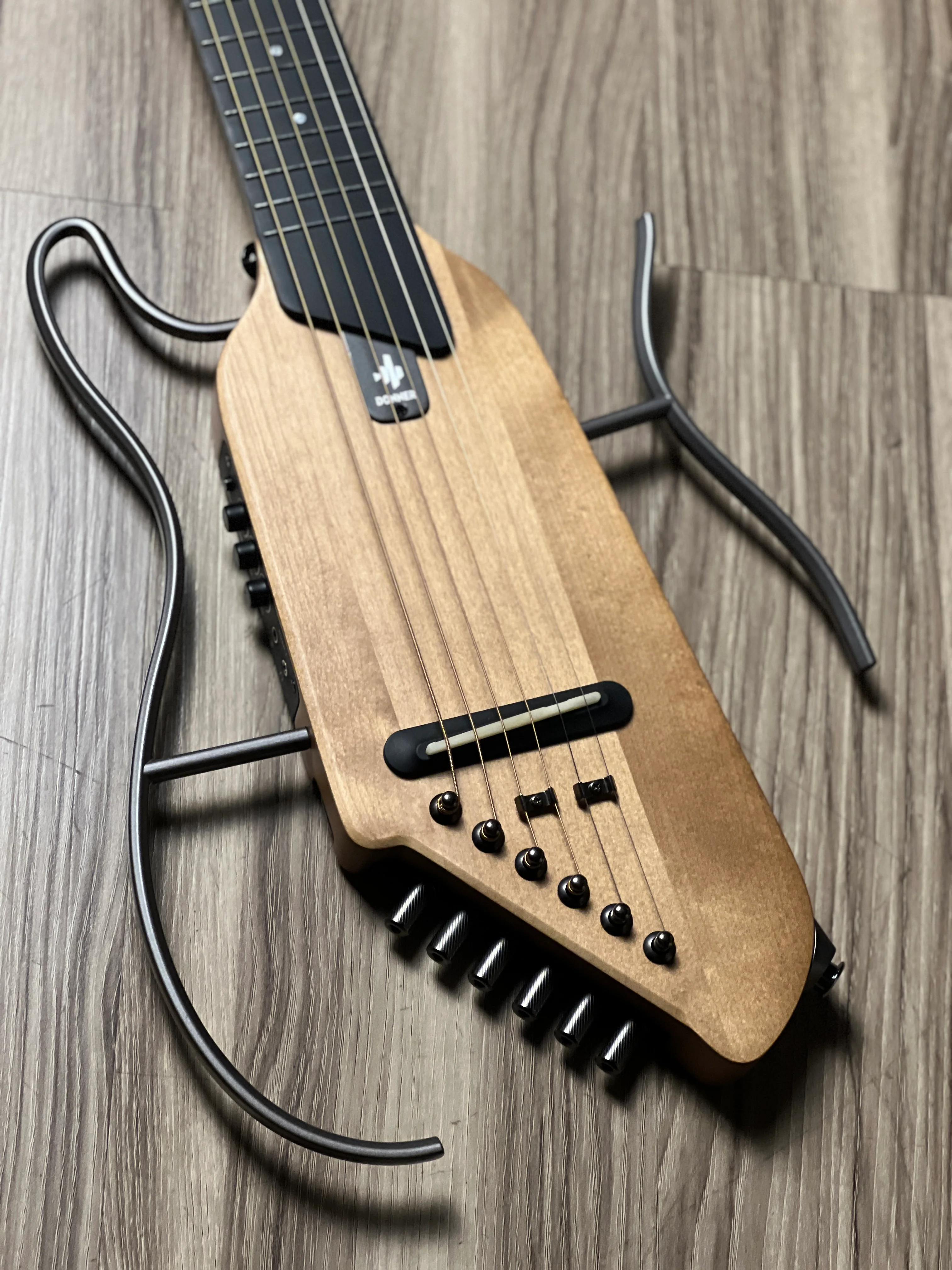 Donner Hush-I Silent Guitar in Maple Natural w/Bag - Image 4