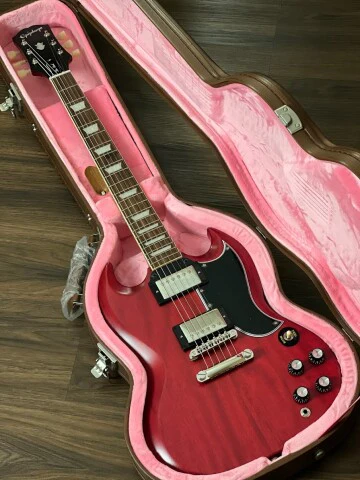 Epiphone 1961 Les Paul SG Standard Inspired by Gibson Custom 60th Anniversary in Aged Sixties Cherry - Image 4