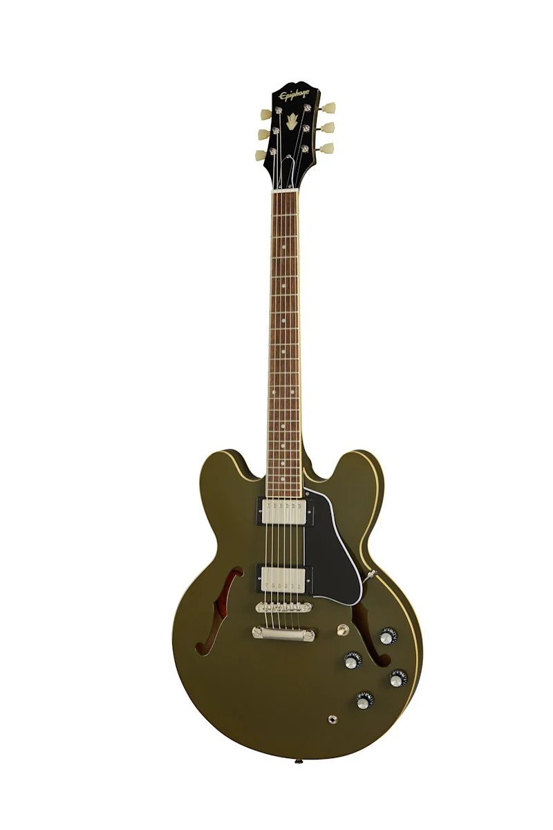 Epiphone ES-335 Bigsby in Olive Drab w/Premium GigBag - Image 7