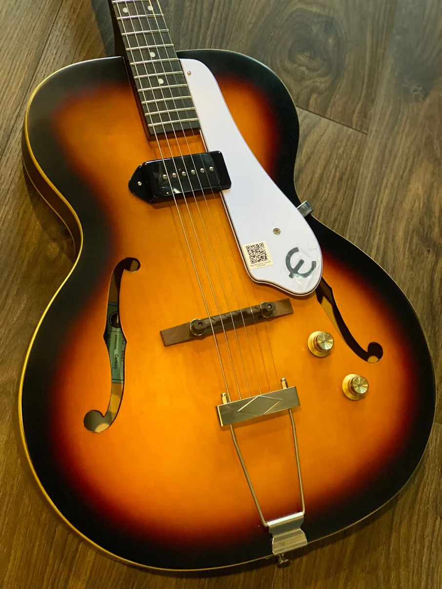 Epiphone Inspired by 1966 Century Archtop in Aged Gloss Vintage Sunburst - Image 2