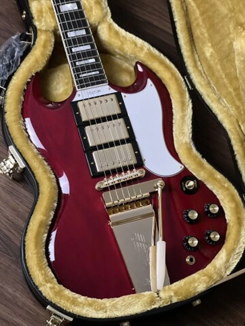 Epiphone Joe Bonamassa 1963 SG Custom in Dark Wine Red Incl. Hardcase - Image 4