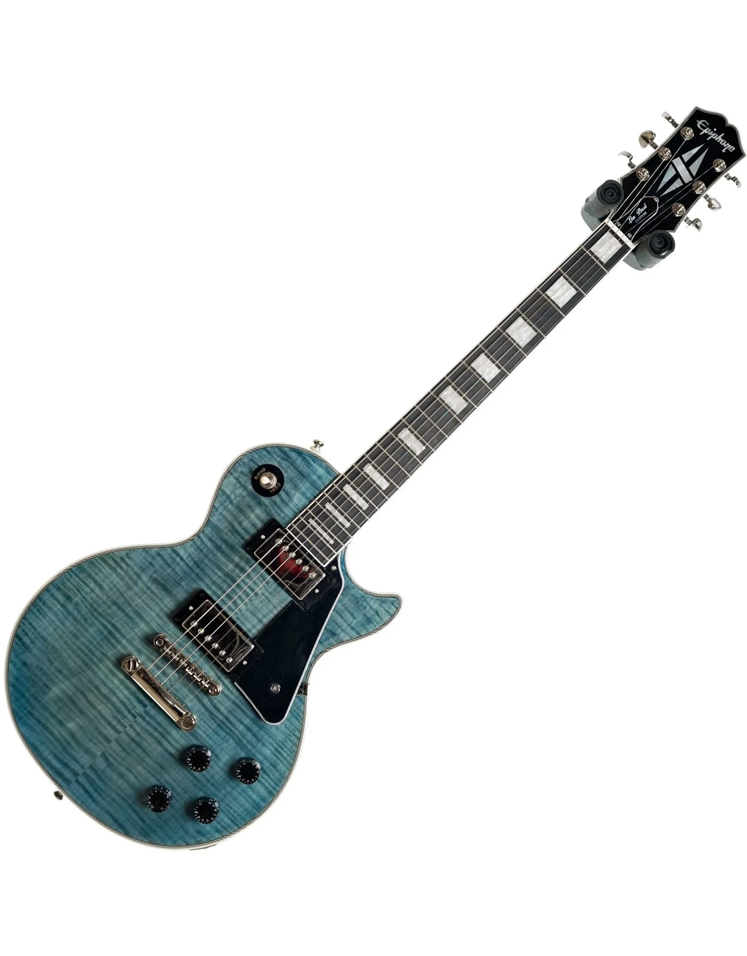 Epiphone Les Paul Custom Figured in Transparent Blue w/Premium GigBag - Image 7
