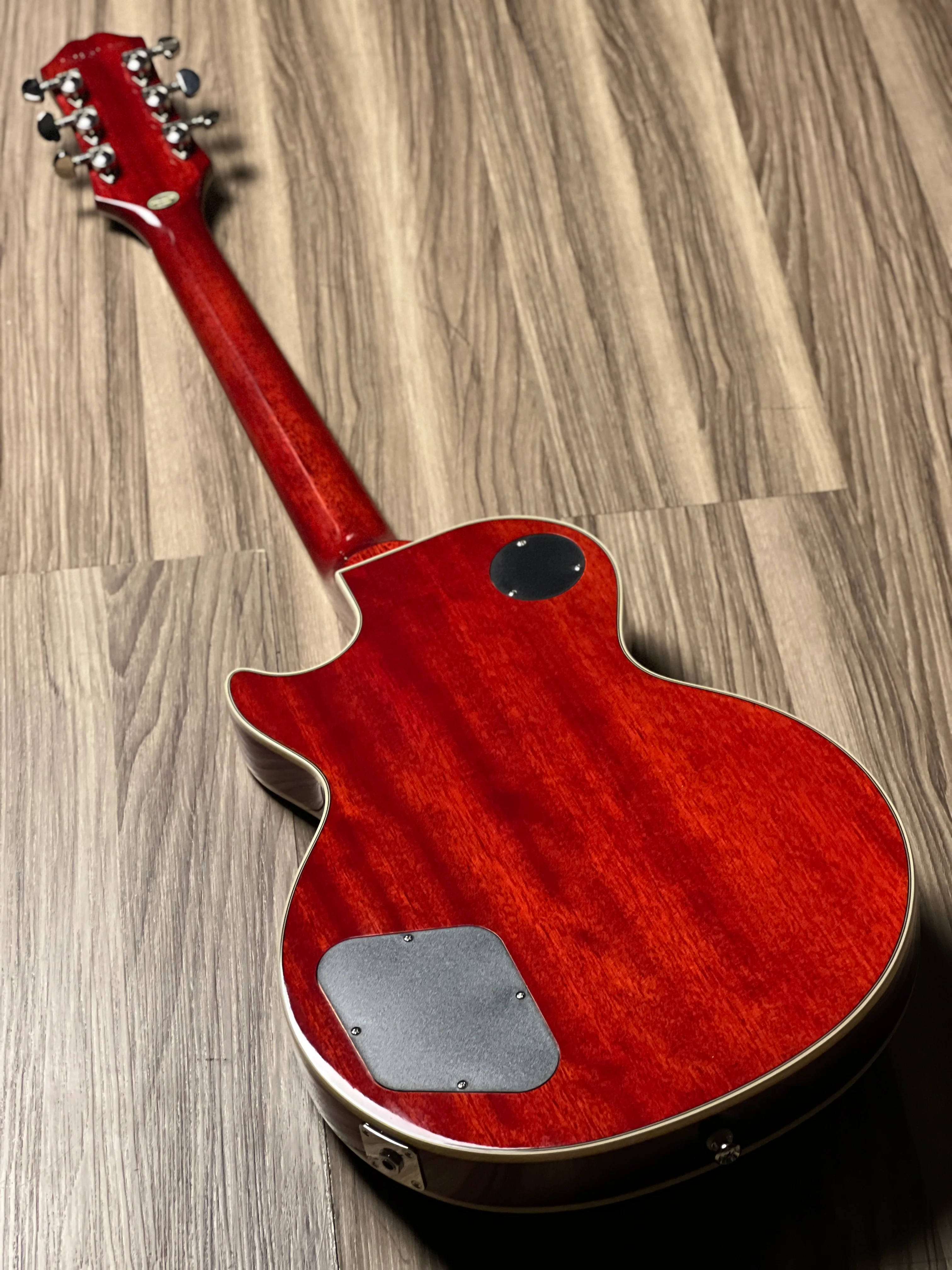 Epiphone Les Paul Custom Figured in Transparent Red w/Premium Gigbag - Image 5