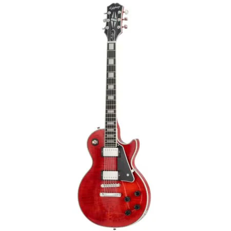 Epiphone Les Paul Custom Figured in Transparent Red w/Premium Gigbag - Image 7