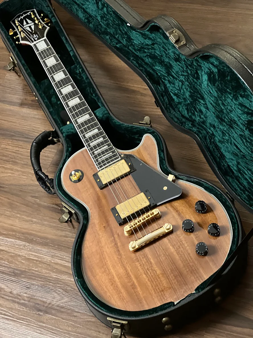 Epiphone Les Paul Custom Koa in Natural - Image 3