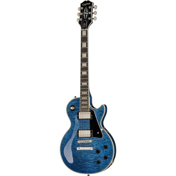 Epiphone Les Paul Custom Quilt in Viper Blue w/Premium GigBag - Image 7