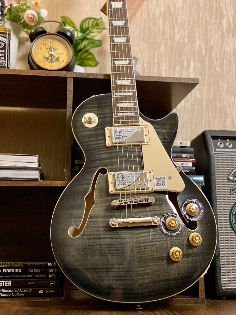 Epiphone Les Paul ES PRO in Trans Black - Image 6