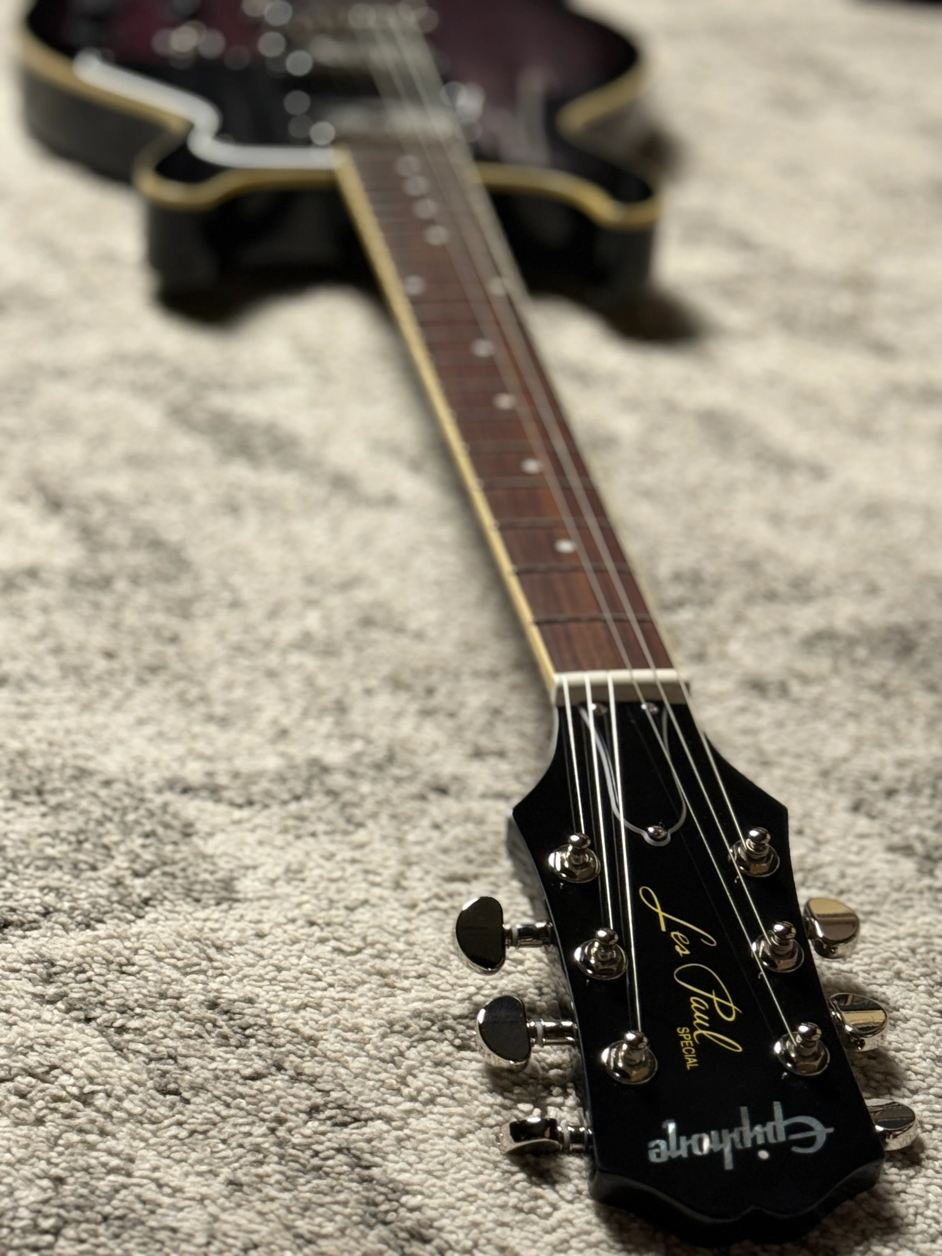 Epiphone Les Paul Special Double Cut Figured Exclusive in Dark Purple Burst with Gigbag - Image 6