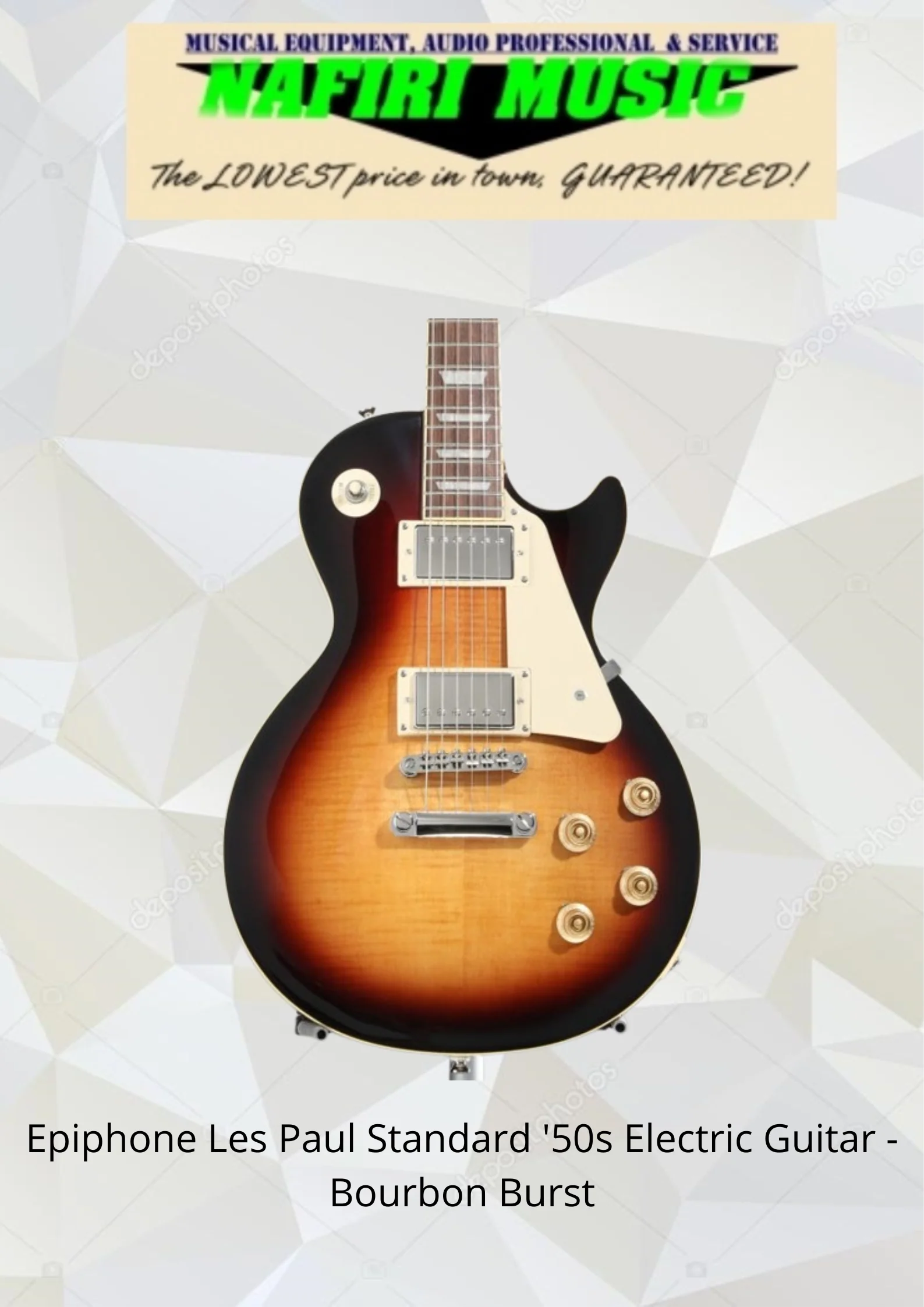 Epiphone Les Paul Standard '50s Figured in Bourbon Burst - Image 7