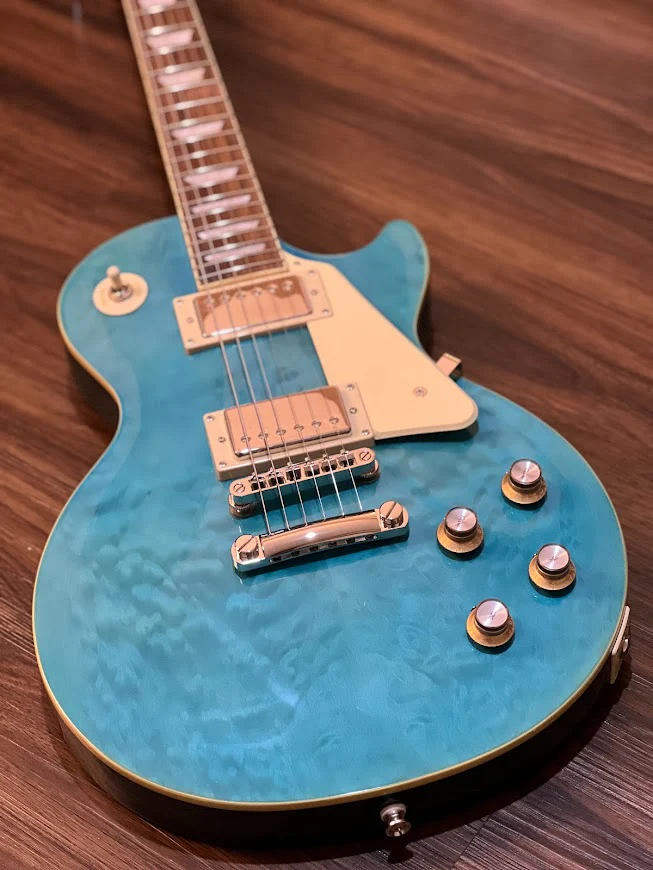 Epiphone Les Paul Standard 60s Quilt Top in Translucent Blue - Image 2