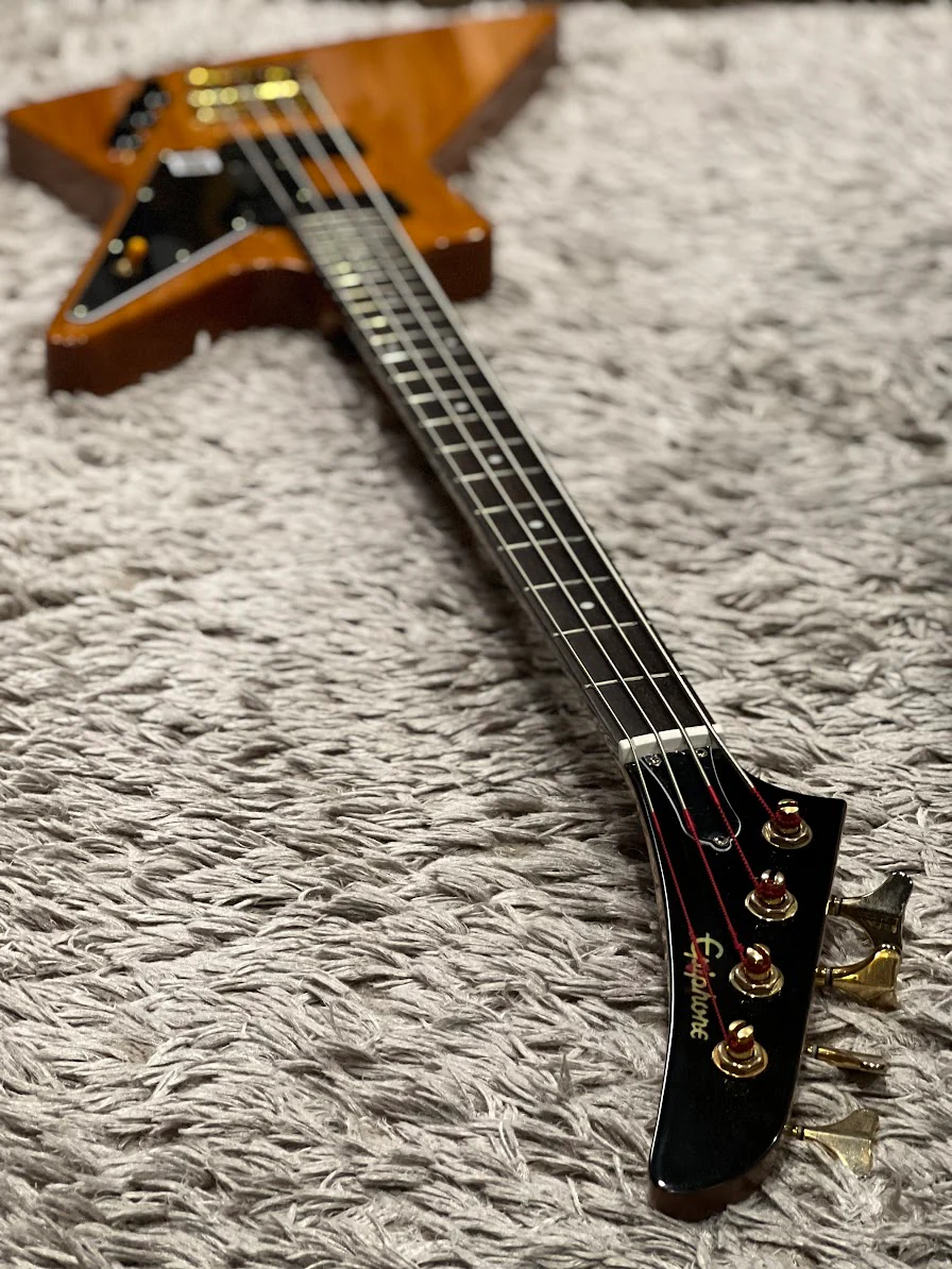 Epiphone Limited Edition Korina Explorer Bass Guitar - Image 5