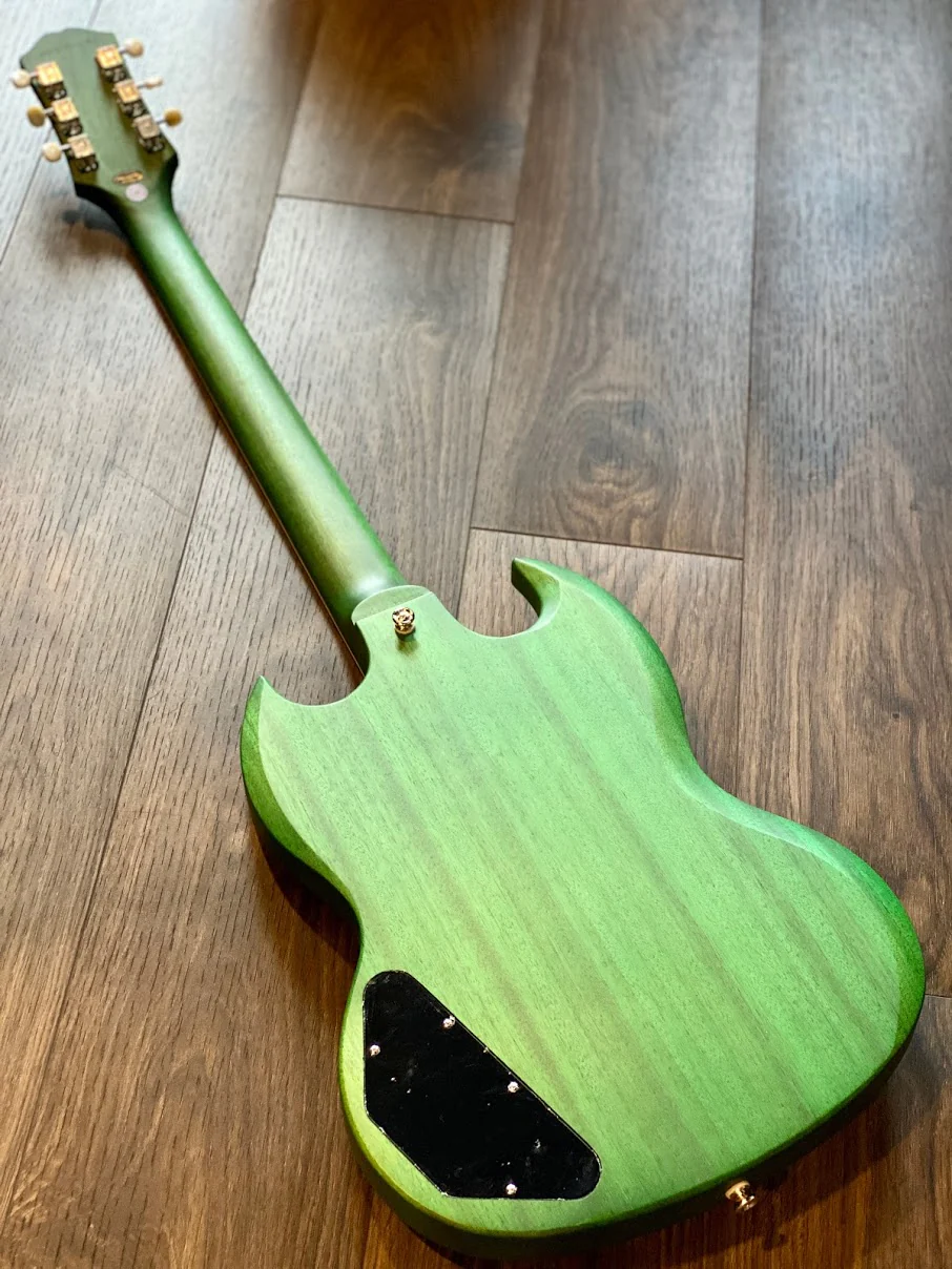 Epiphone SG Classic Worn P-90s Electric Guitar Worn Inverness Green - Image 2