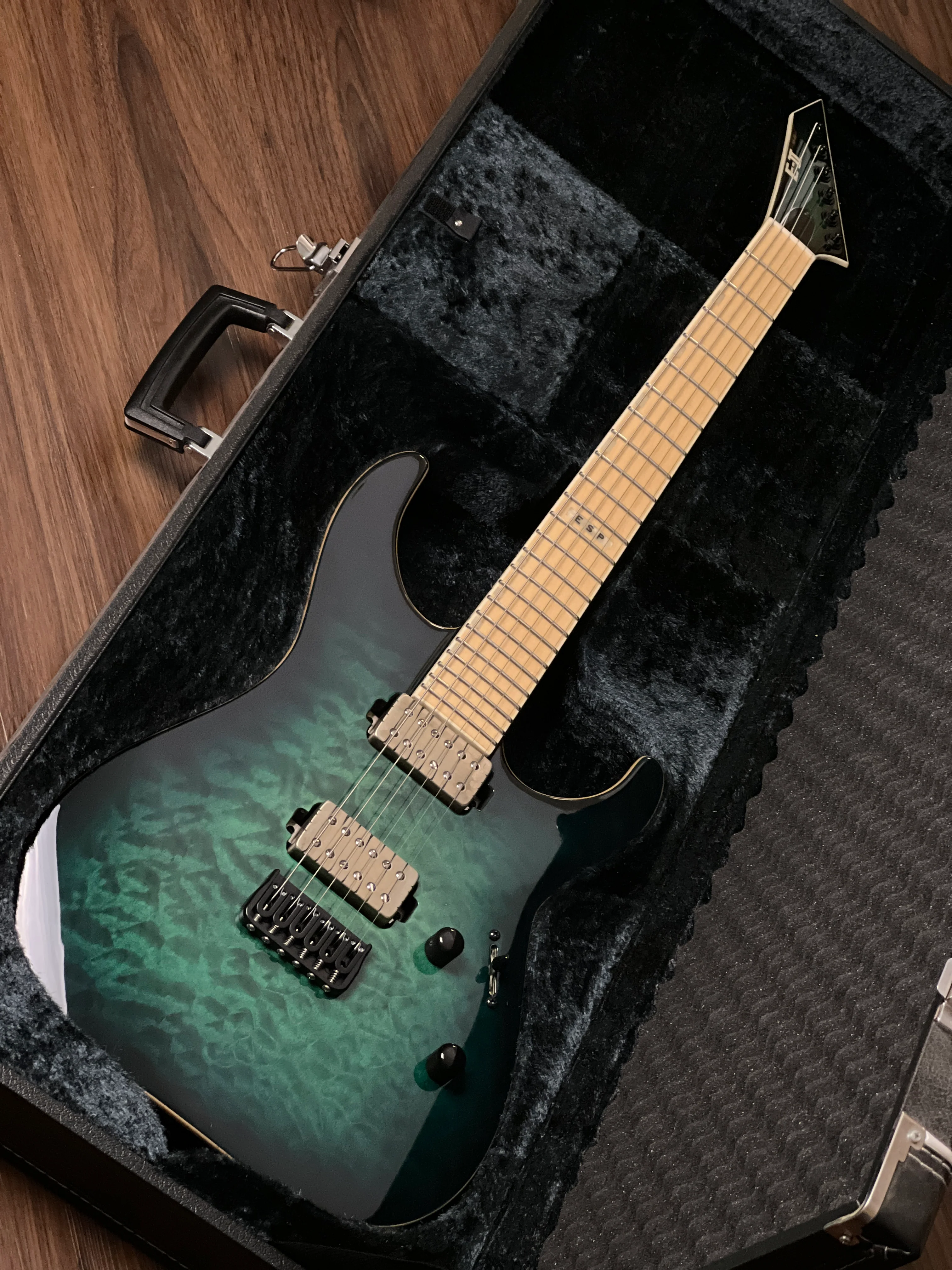 ESP E-II M-II NT - Black Turquoise Burst - Image 5