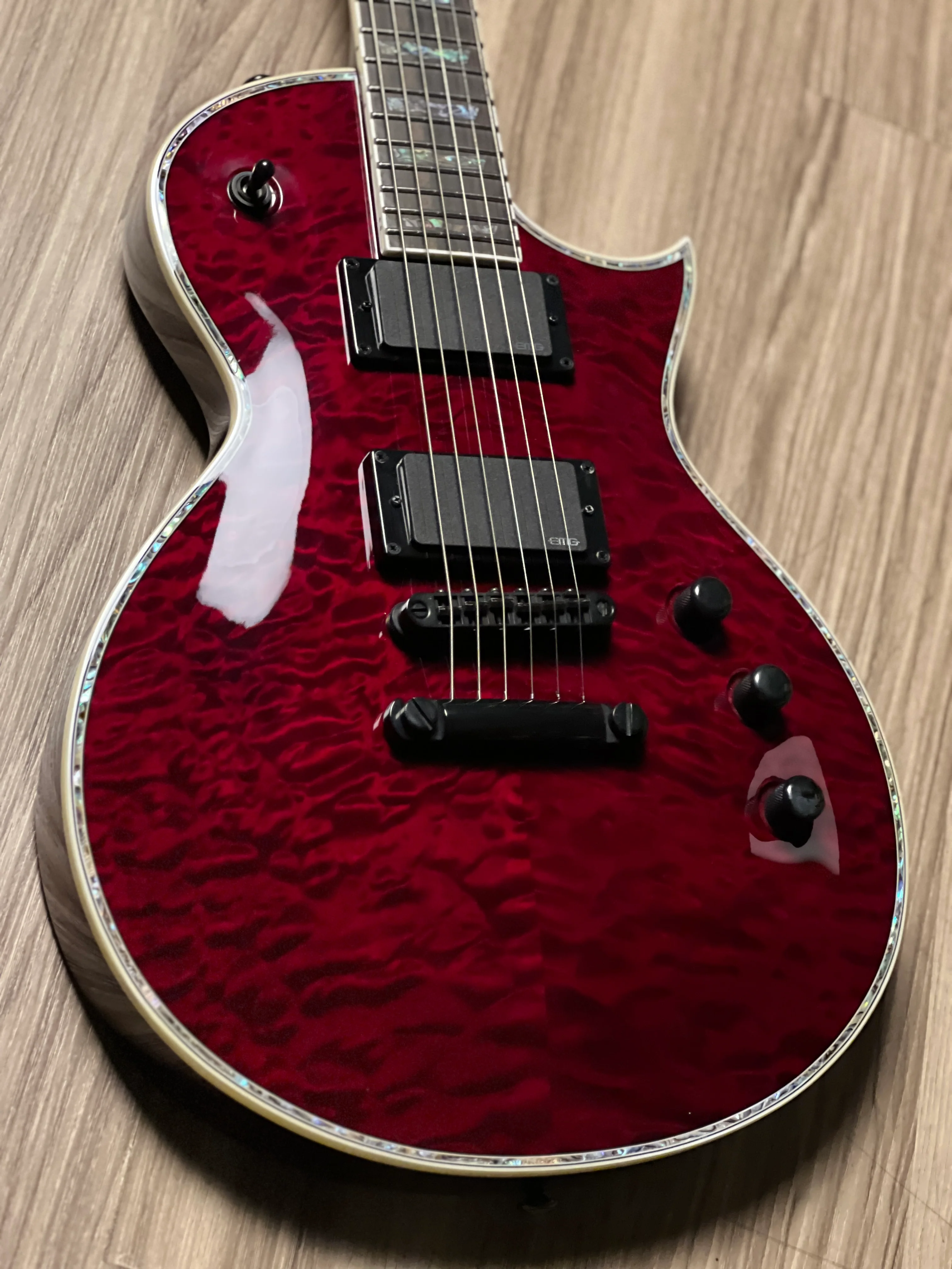 ESP LTD EC-1000 Deluxe STBC in See Thru Black Cherry IW22011345 - Image 4