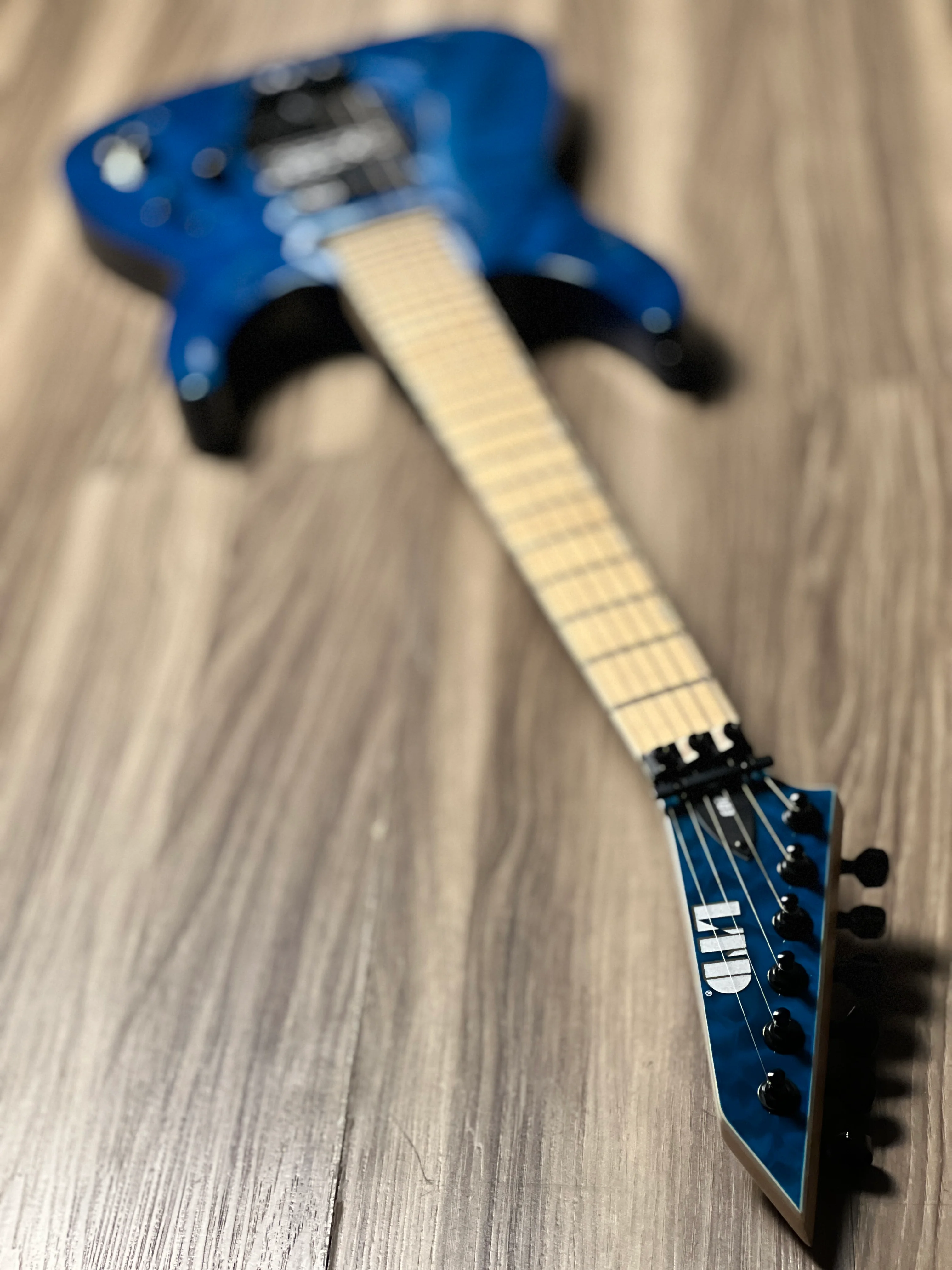ESP LTD MH-203QM in See Thru Blue - Image 6