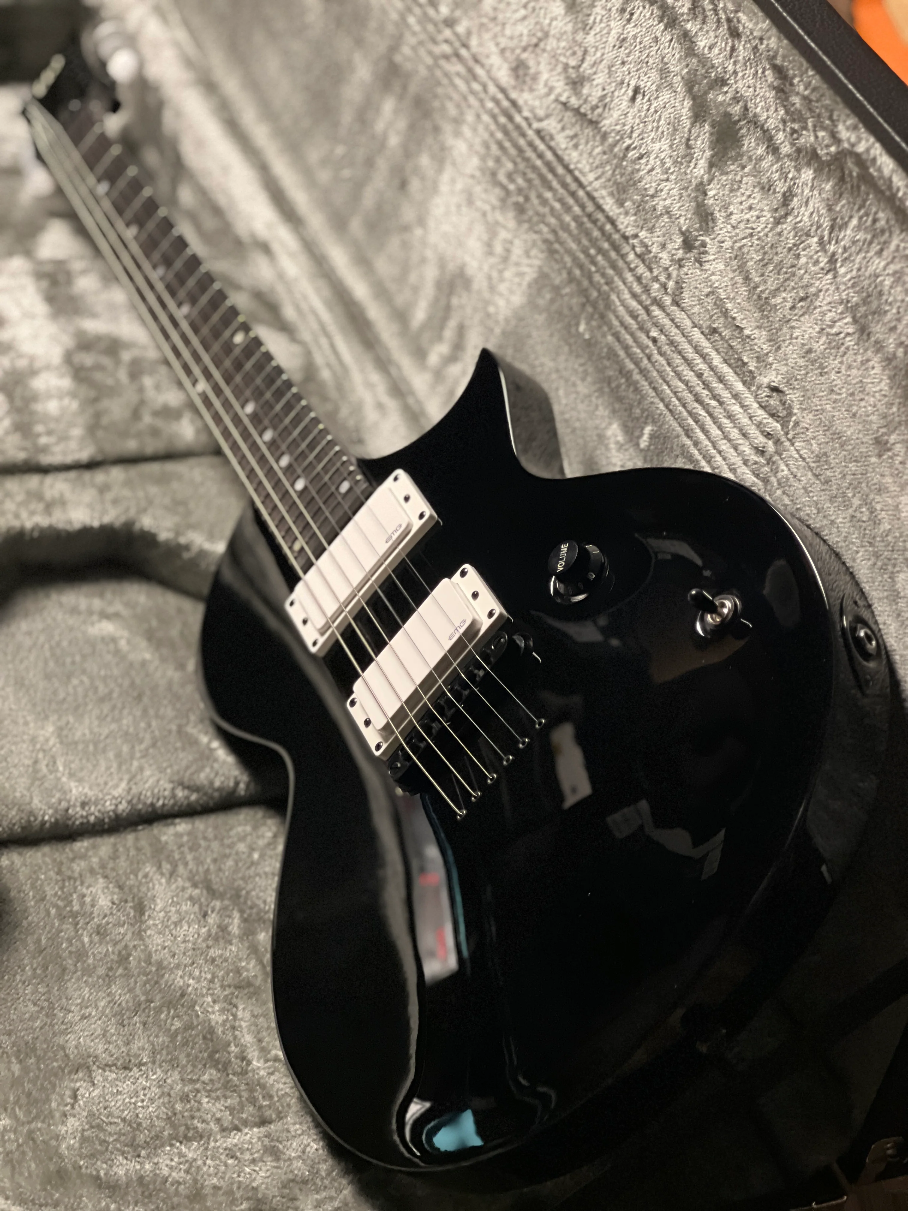 ESP LTD Ted Aguilar Signature TED-EC In Black with Hardshell Case W24022914 - Image 4