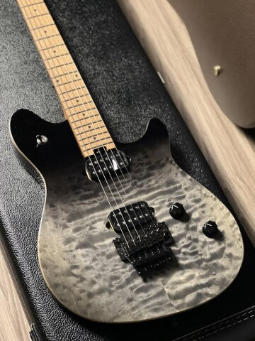 EVH Wolfgang WG Standard QM with Baked Maple FB in Black Fade - Image 2