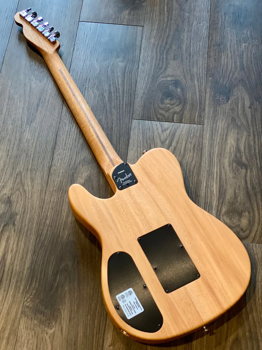 Fender American Acoustasonic Telecaster Guitar Ebony FB in Sunburst - Image 3